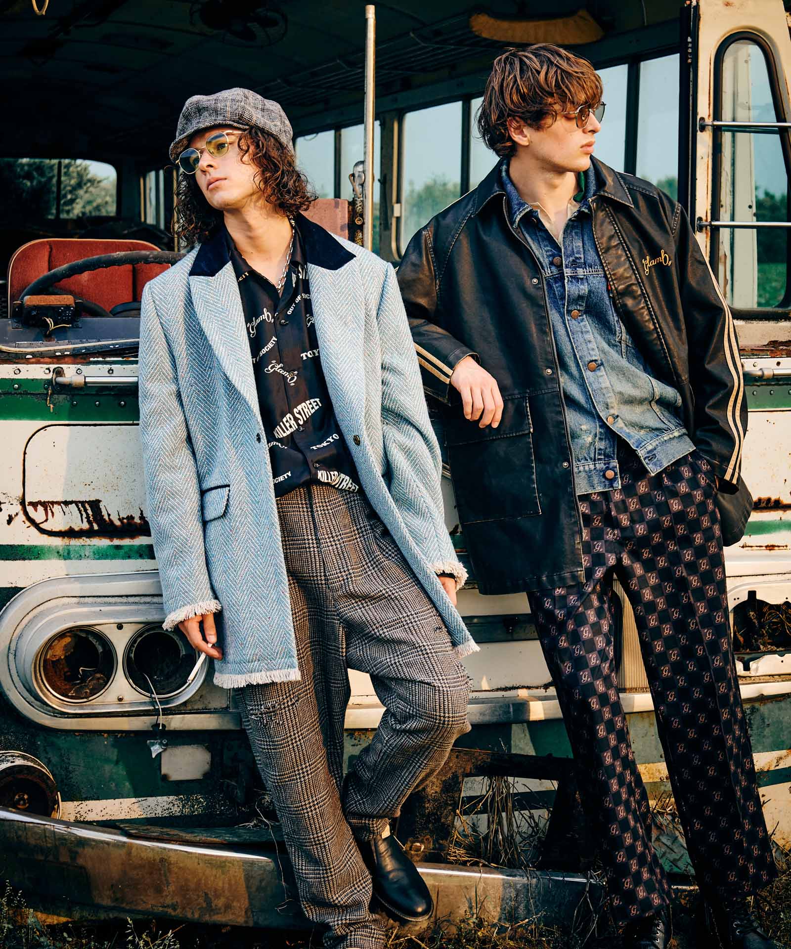 GB0424/JKT06 : Synth Leather Line Coat / シンセレザーラインコート