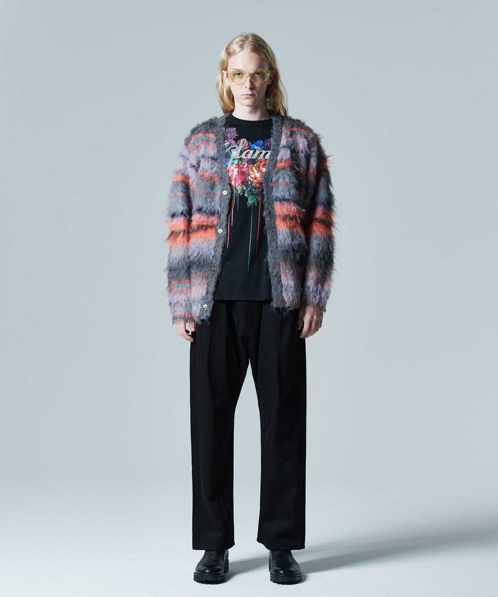 ☆ glamb グラム ニットカーディガン GB11WT/KNT07/2 GB0424/KNT02 : Glamour Border Cardigan / グラマーボーダー