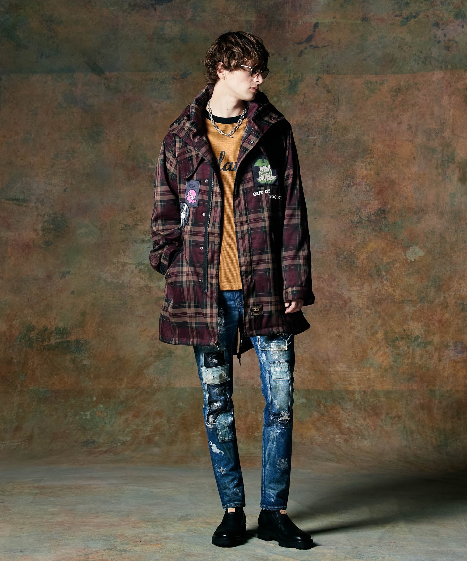美品／W92cm／グラム glamb／シルバーコートアンプラグドデニム／Lサイズ GB0424/P01 : Silver Coat Unplugged Denim / シルバーコート