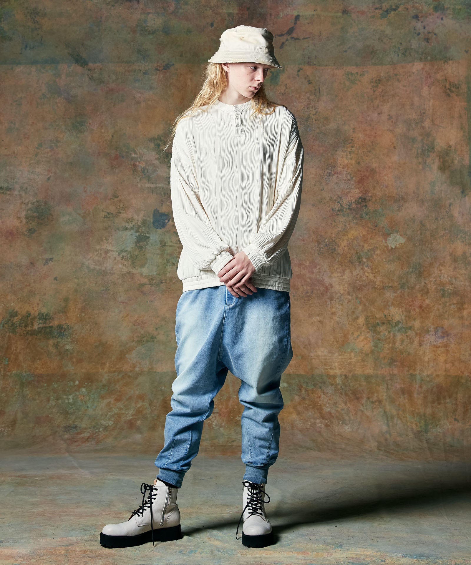 GB0424/P11 : Knit Sarrouel Denim / ニットサルエルデニム – glamb