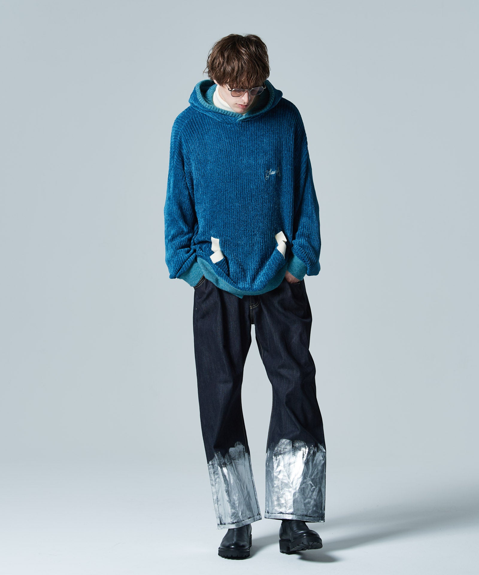 GB0424/P12 : Silver Coat Wide Denim / シルバーコートワイドデニム