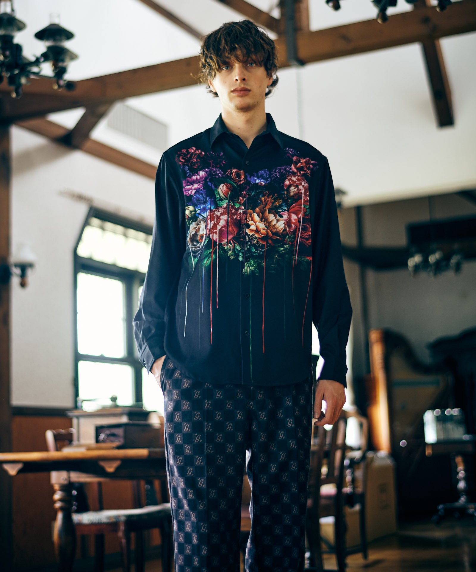 GB0424/SH01 : Melting Flower Shirt / メルティングフラワーシャツ