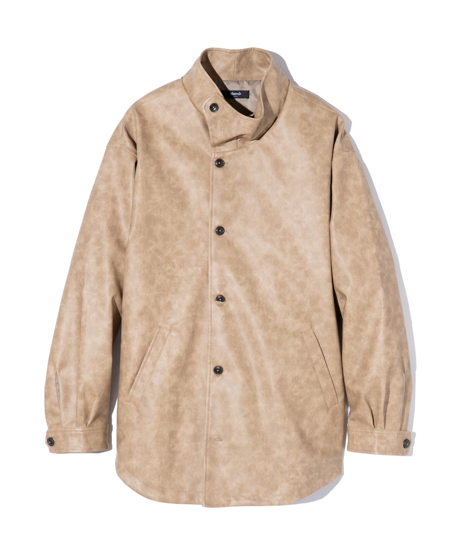 GB0424/SH02 : High Neck Leather Shirt / ハイネックレザーシャツ