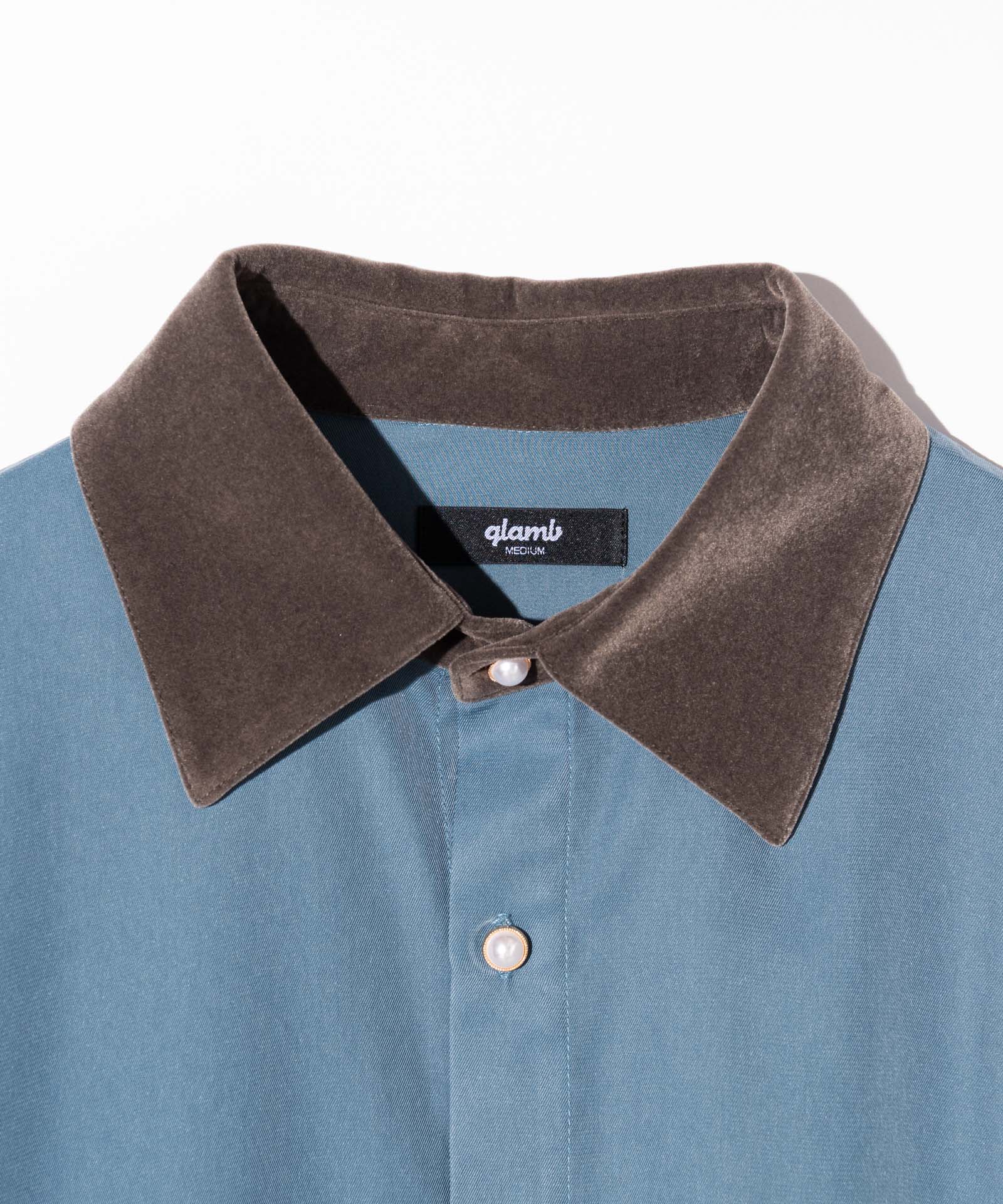 GB0424/SH06 : Velvet Collar Shirt / ベルベットカラーシャツ | glamb