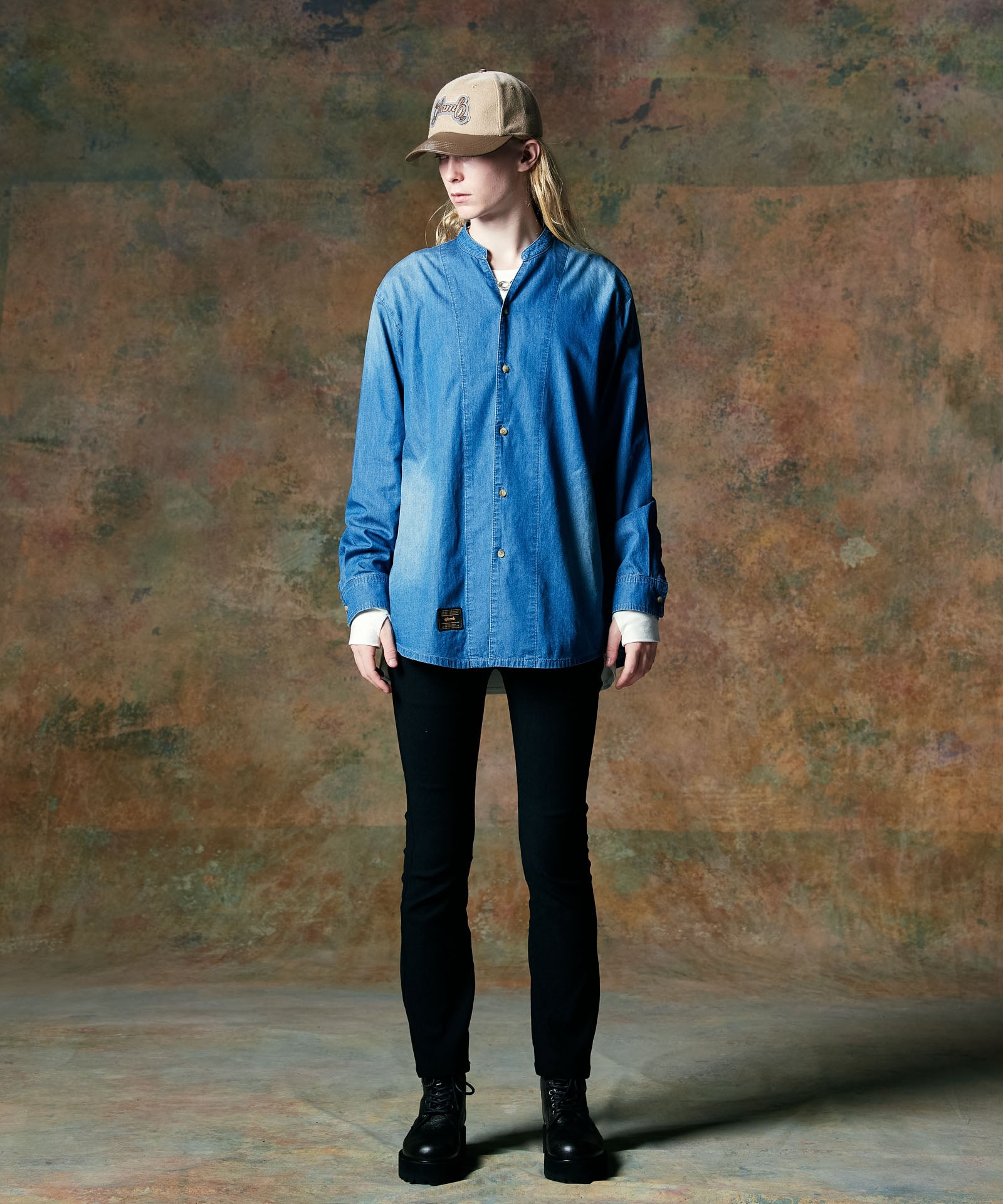 ◆激レア　glamb Stand Collar Denim SH デニム　シャツ glamb（グラム）の「Stand Collar Denim SH / スタンドカラー