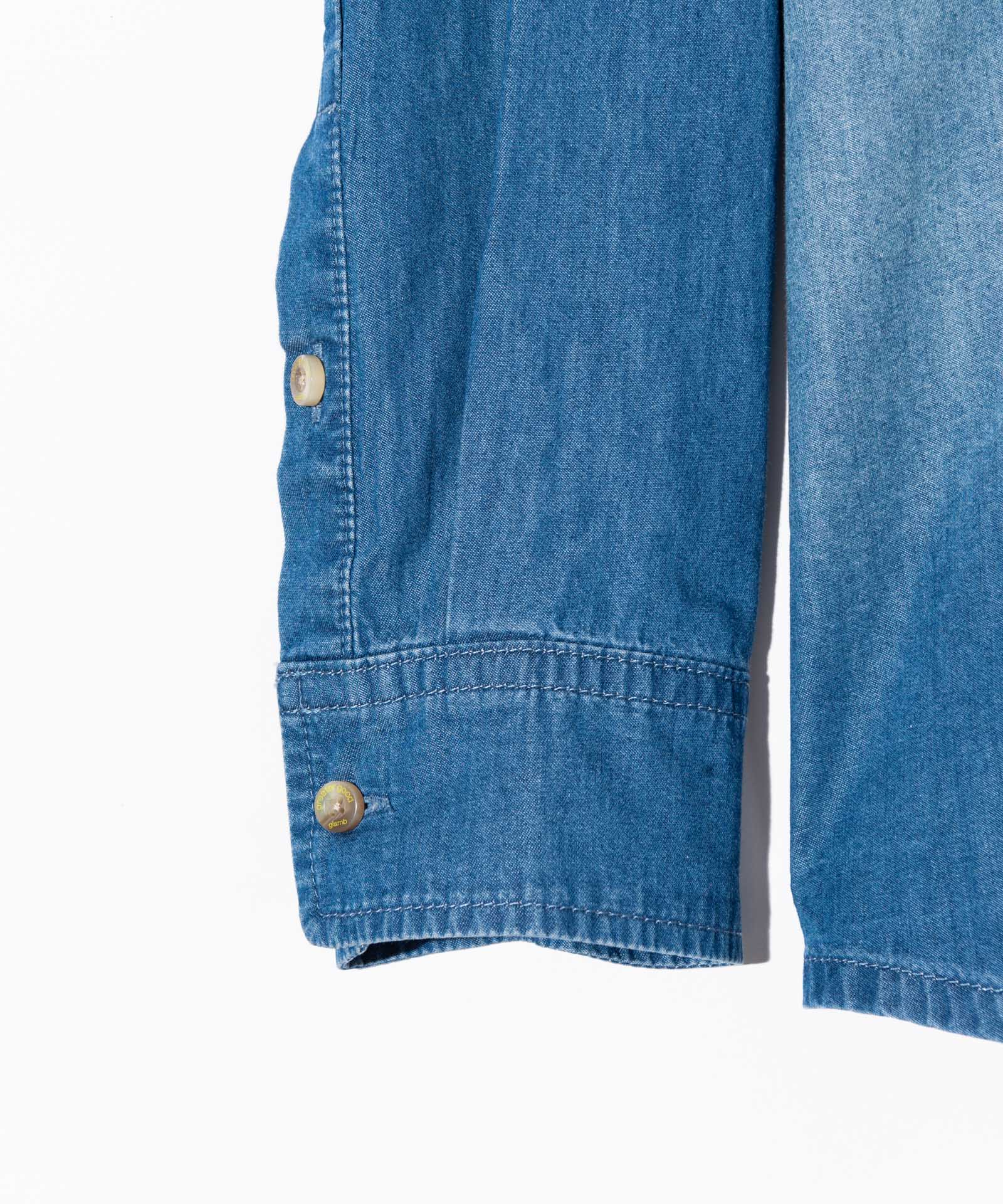 GB0424/SH09 : Band Collar Denim Shirt / バンドカラーデニムシャツ