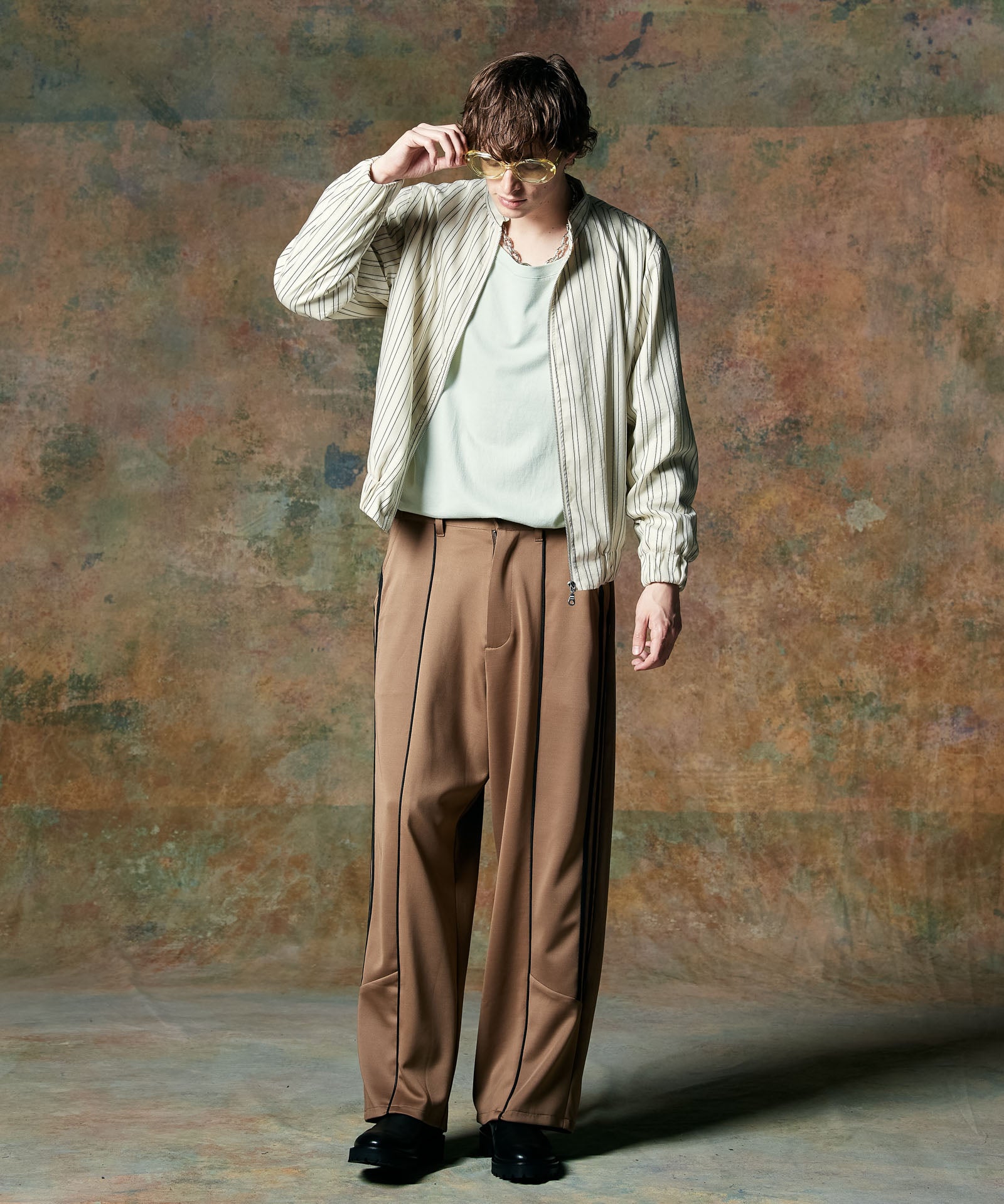 GB0424/SH10: Stripe Blouson Shirt / Stripe Blouson Shirt | glamb