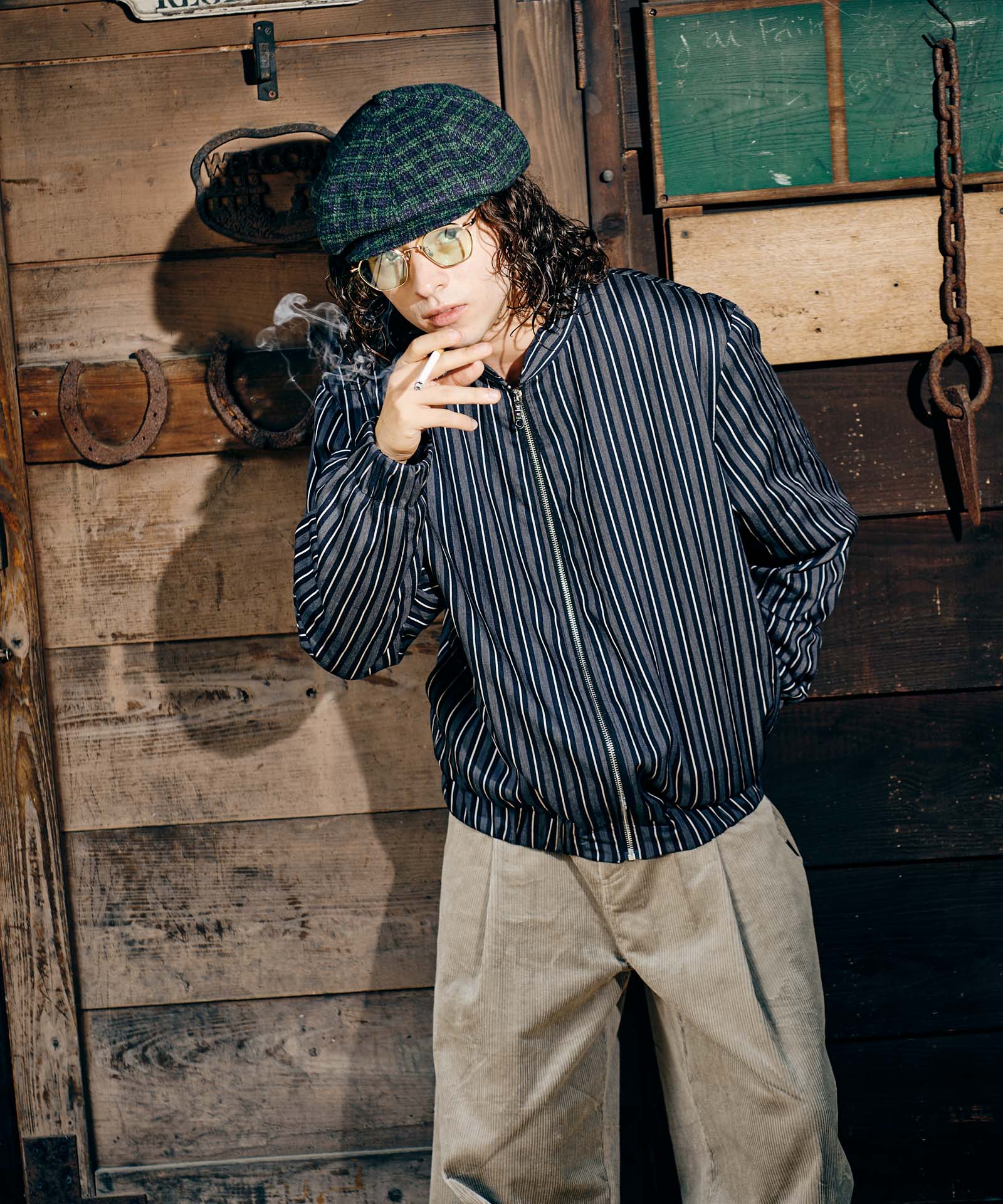 GB0424/SH10: Stripe Blouson Shirt / Stripe Blouson Shirt | glamb