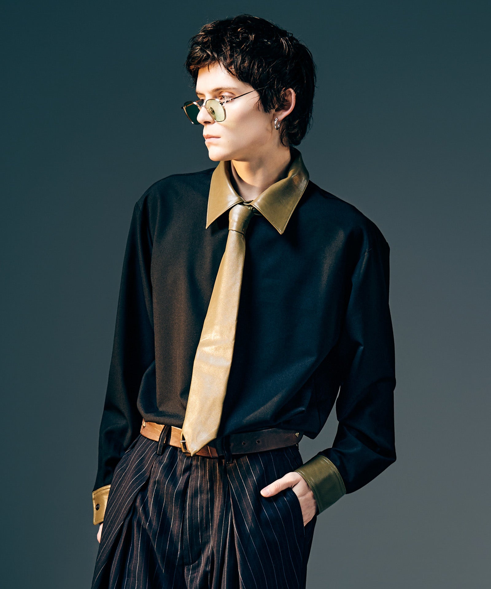 GB0425/AC07 : Synth Leather Tie / シンセレザータイ | glamb Online