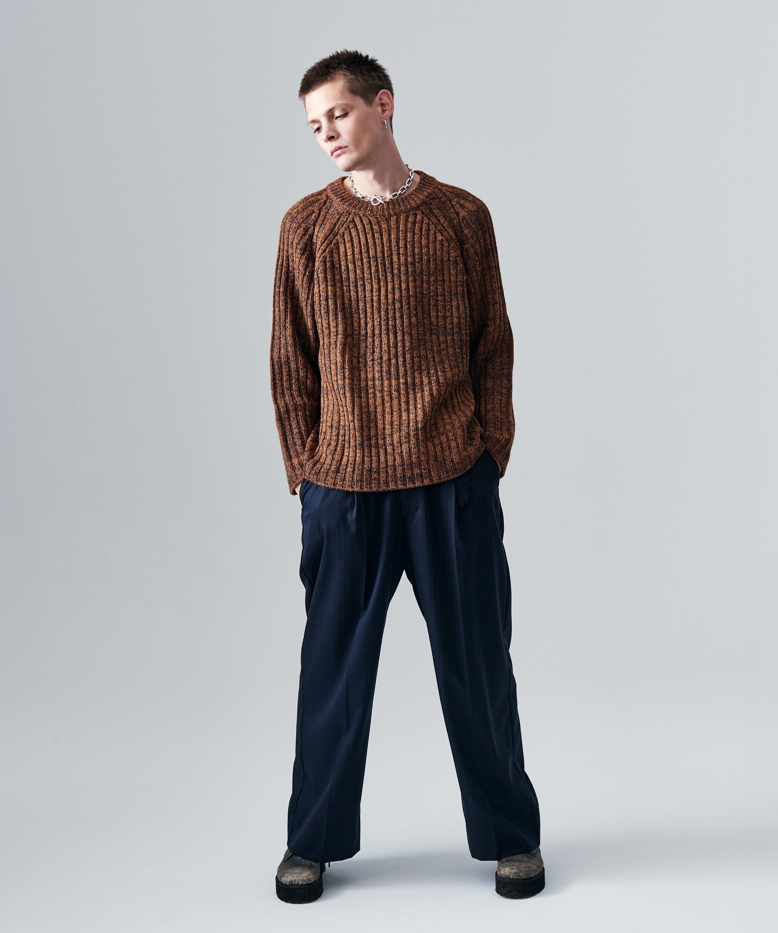 GB0425/BN06 : Blue Noise Low Gauge Rib Knit / ブルーノイズ