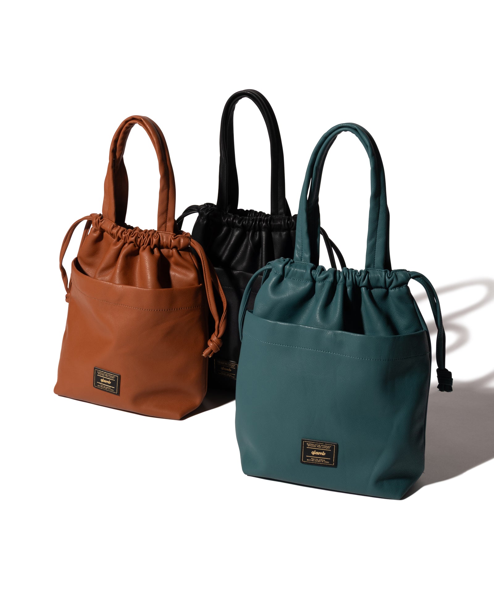 GB0425/AC05 : Synth Leather Drawstring Bag / シンセレザードロー
