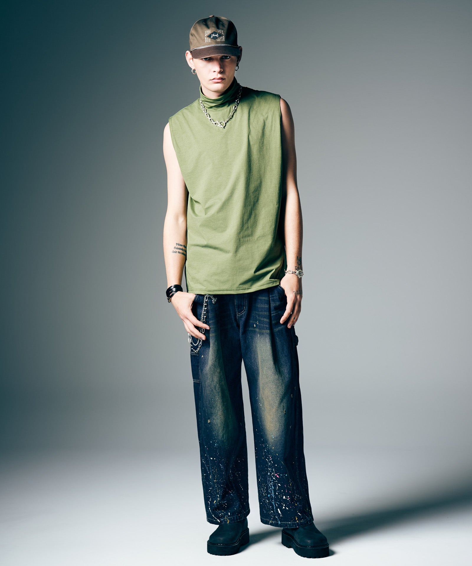 GB0226/CS26 : Tech High Neck Tank Top / テックメッシュネックタンク