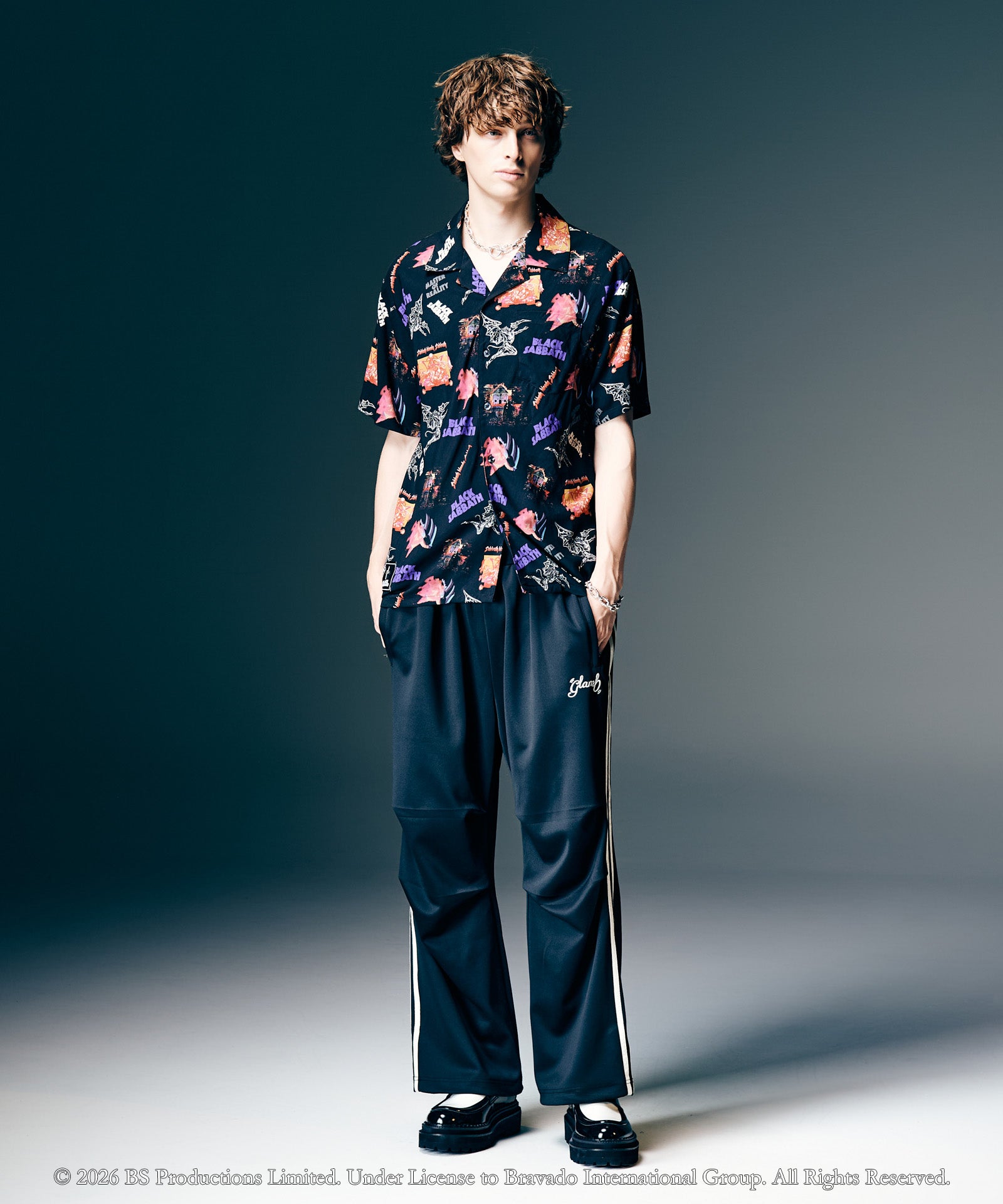 GB0126/SH01 : Black Sabbath Open Collar Shirt / ブラックサバス