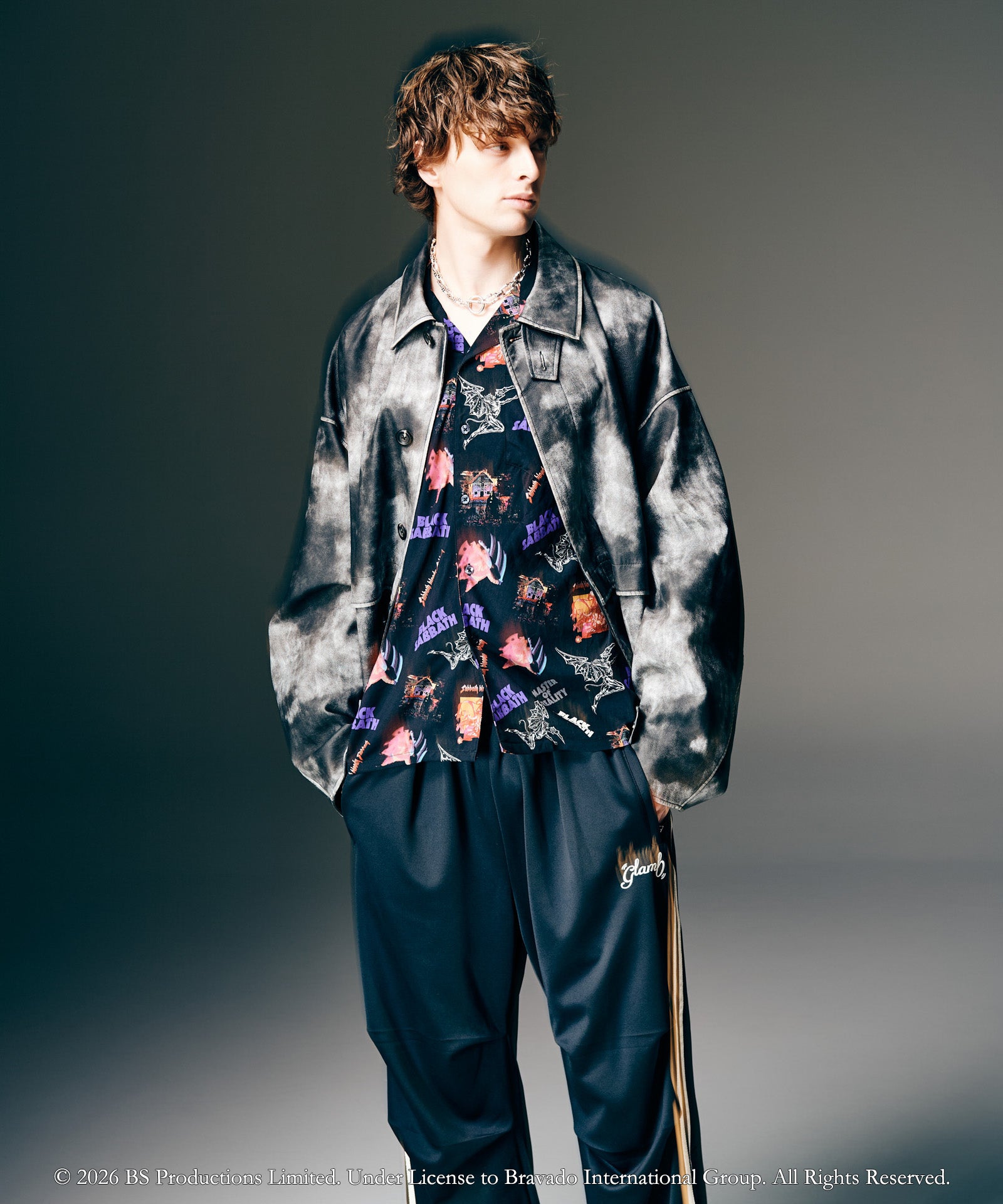 GB0126/SH01 : Black Sabbath Open Collar Shirt / ブラックサバス