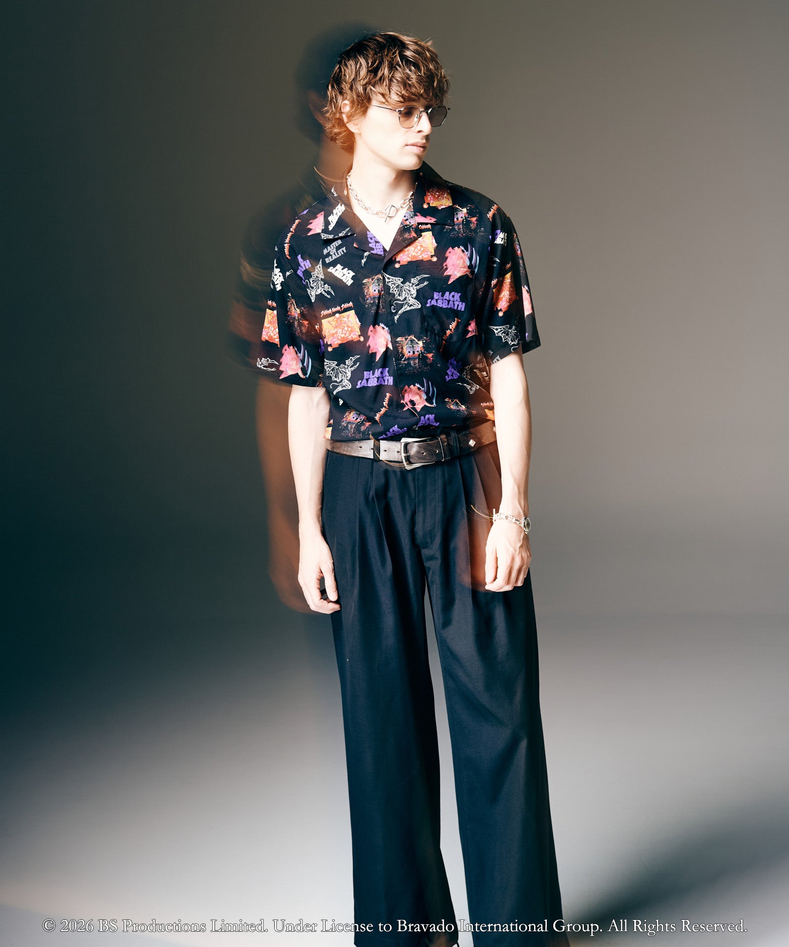 GB0126/SH01 : Black Sabbath Open Collar Shirt / ブラックサバス