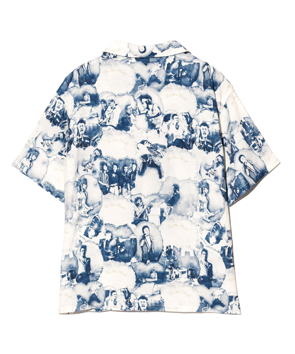 GB0325/BH01: THE BLUE HEARTS Open Collar Shirt / The Blue Hearts