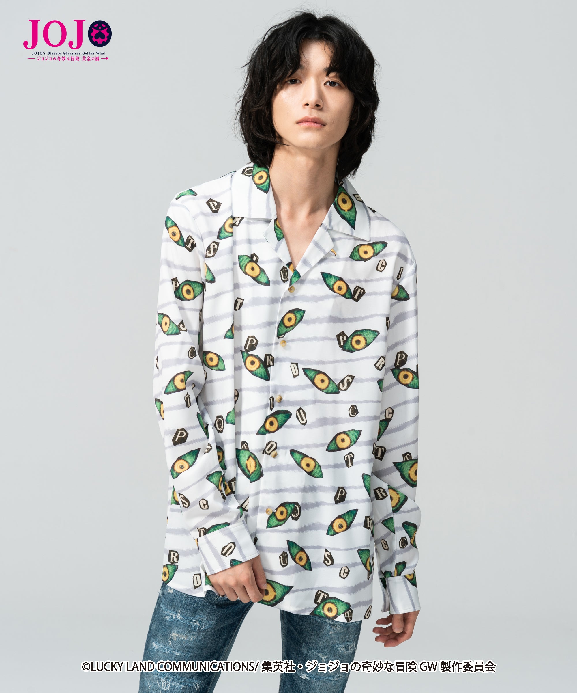 glamb×ジョジョ プロシュート スタンド総柄シャツ GB0120/JJ08 : Prosciutto's stand SH / プロシュートズスタンドシャツ