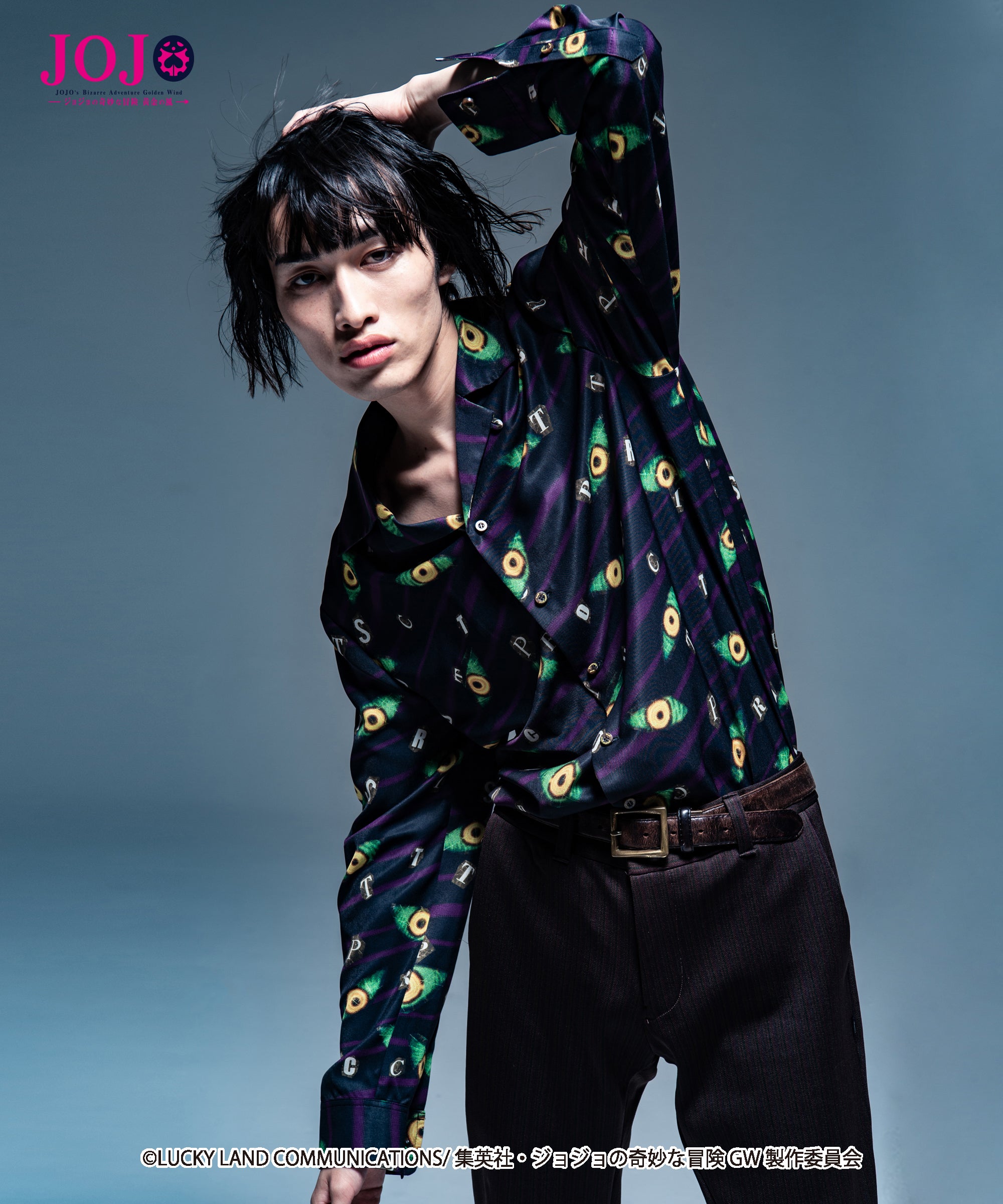 【極美品】glamb×ジョジョ プロシュート スタンド総柄シャツ　XL GB0120/JJ08 : Prosciutto's stand SH / プロシュートズスタンドシャツ