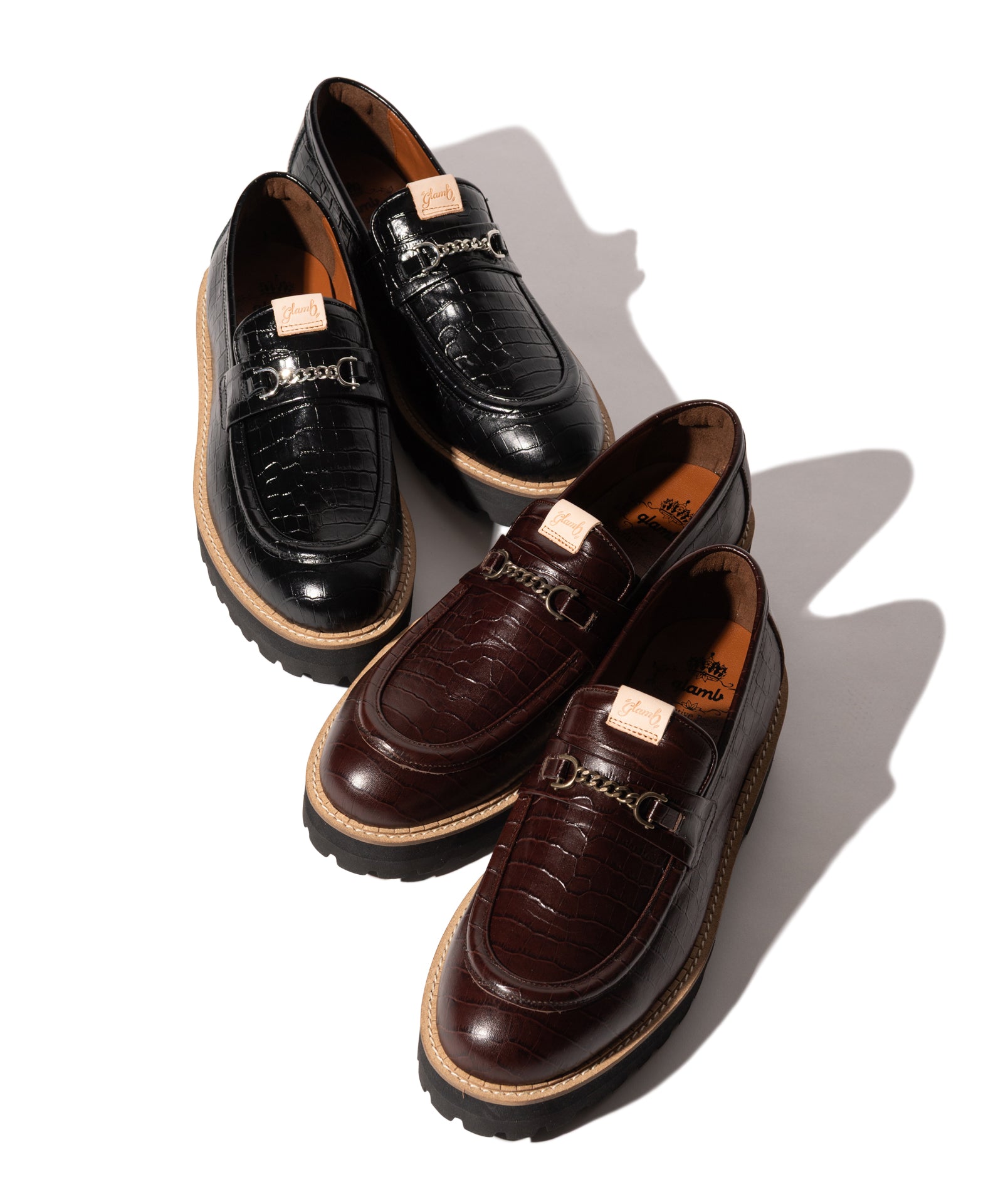 BEAMS ブラック クロコダイル調 ローファー Ray BEAMS（レイビームス）の「Ray BEAMS / クロコ型押し