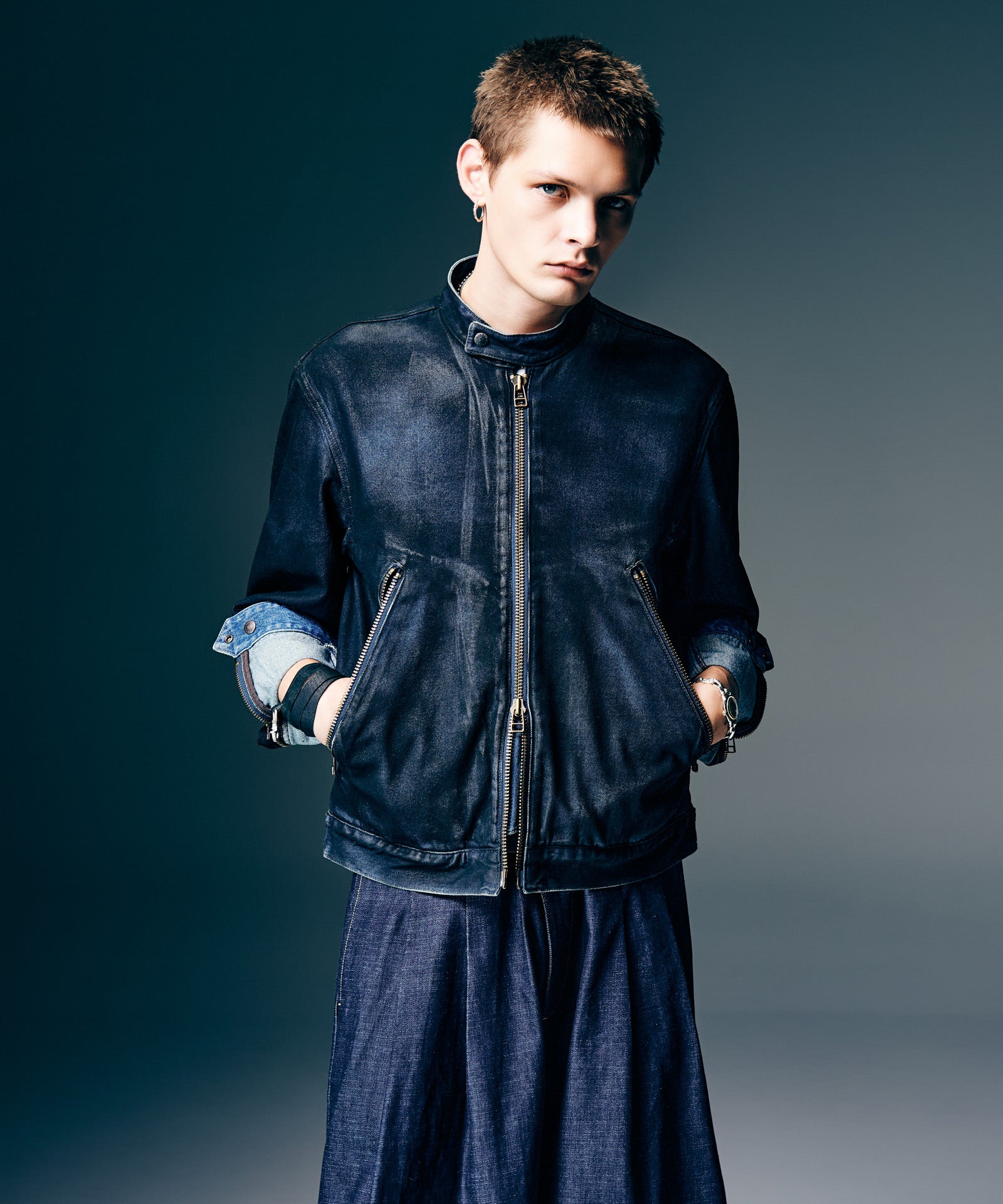 GB0126/JKT03 : Denim Riders Jacket / デニムライダースジャケット