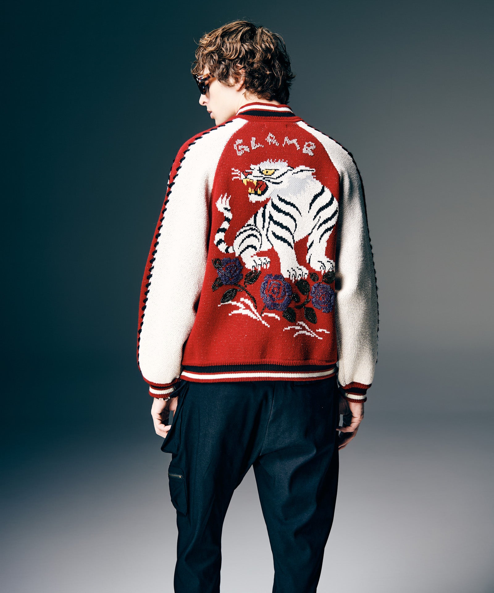 GB0126/JKT05 : White Tiger Knit Ska Jumper / ホワイトタイガー