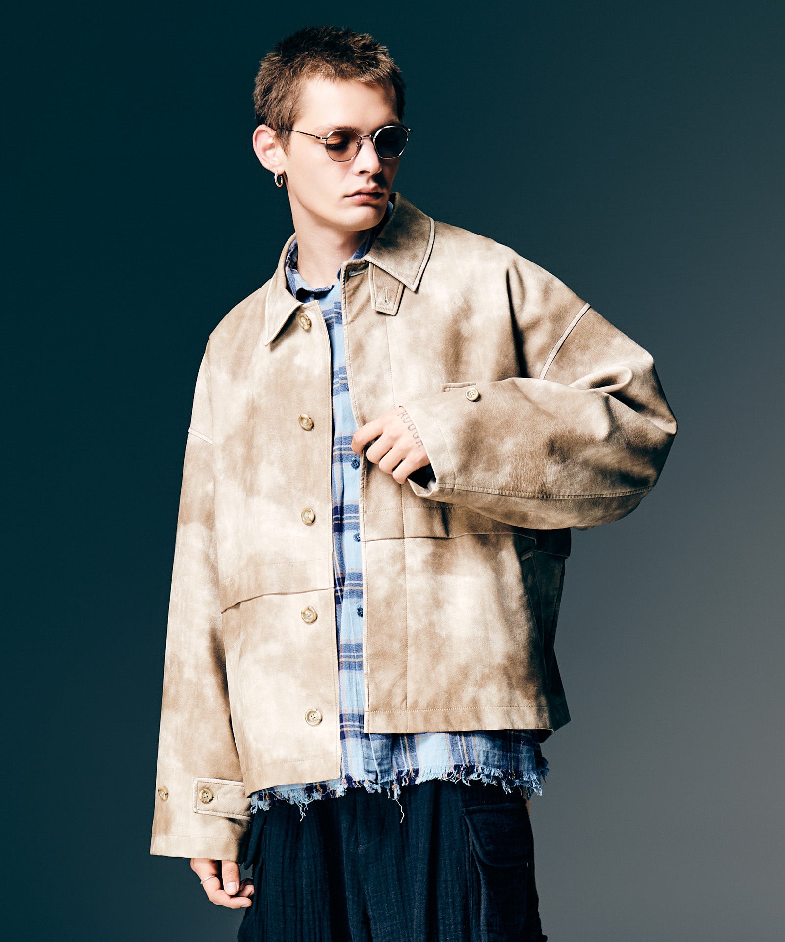 graphpaper オーバーサイズレザーブルゾン Graphpaper (グラフペーパー) Sheep Leather Track Blouson / シープ