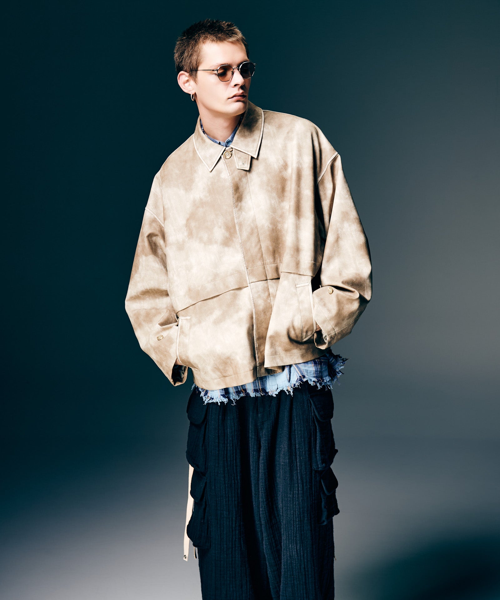 GB0126/JKT08 : Oversize Synth Leather Blouson / オーバーサイズ