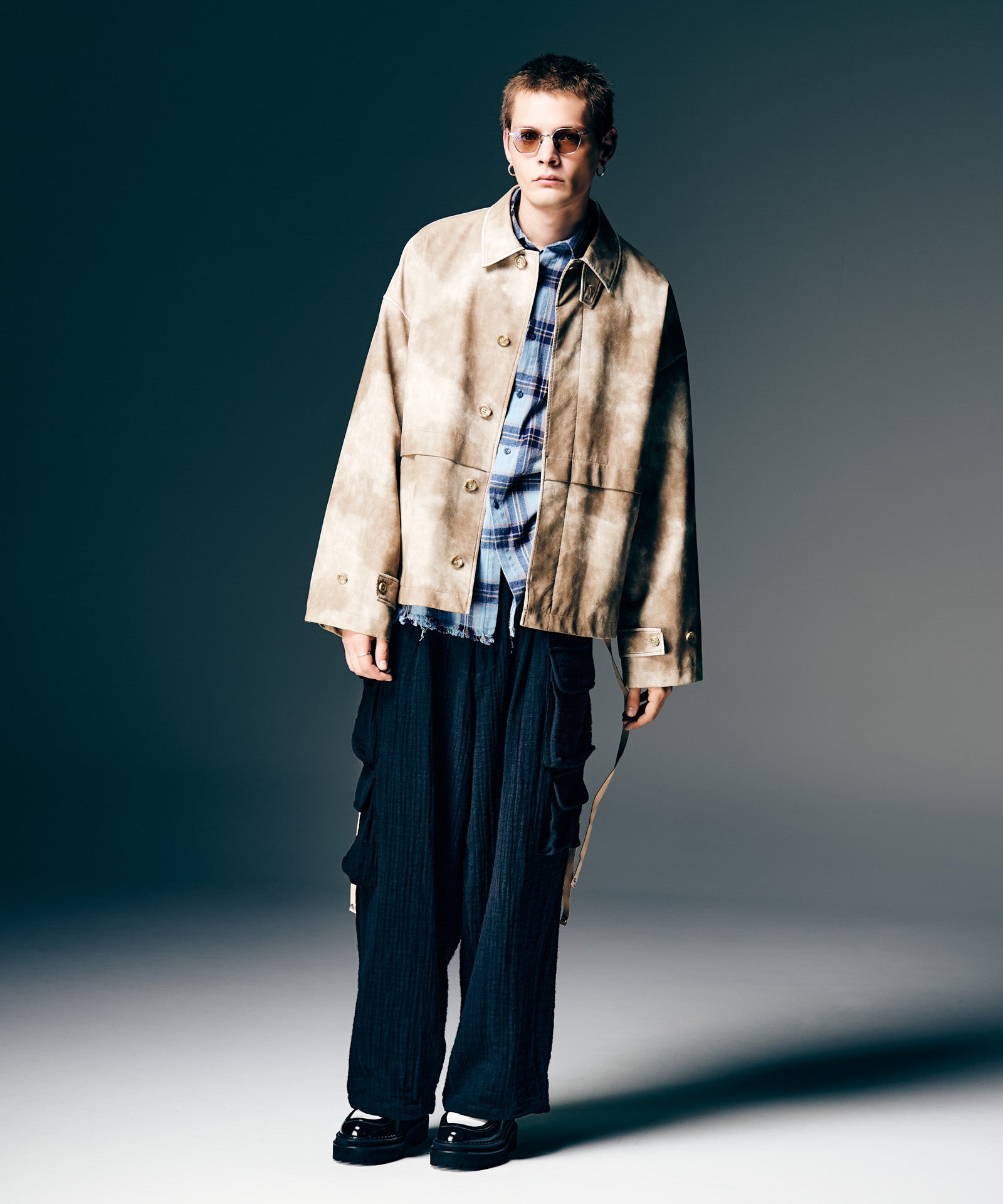 GB0126/JKT08 : Oversize Synth Leather Blouson / オーバーサイズ