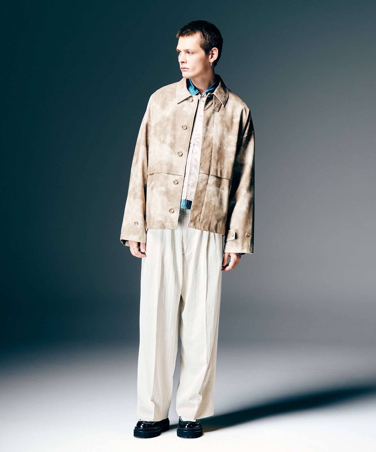 GB0126/JKT08 : Oversize Synth Leather Blouson / オーバーサイズ