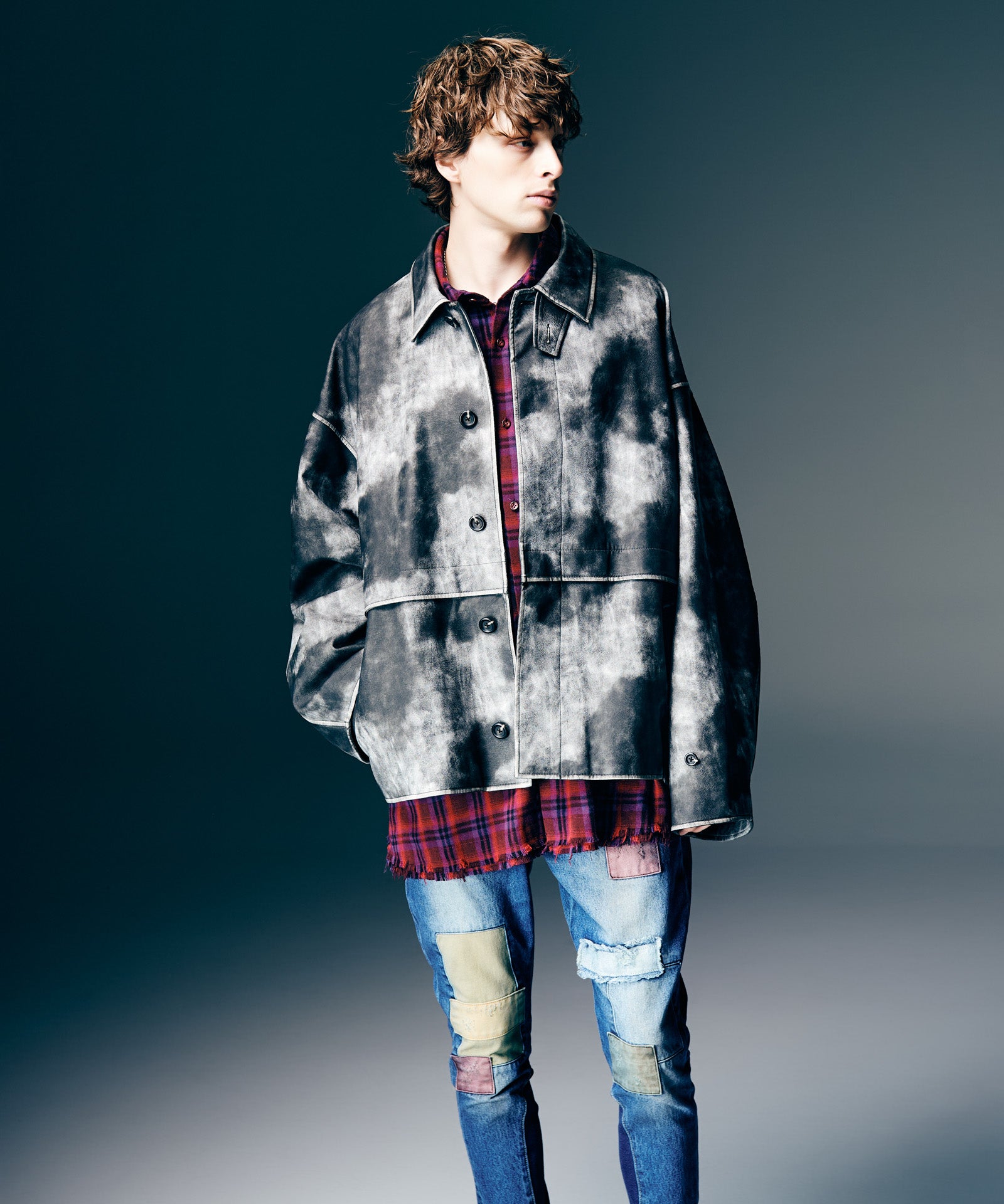 GB0126/JKT08 : Oversize Synth Leather Blouson / オーバーサイズ