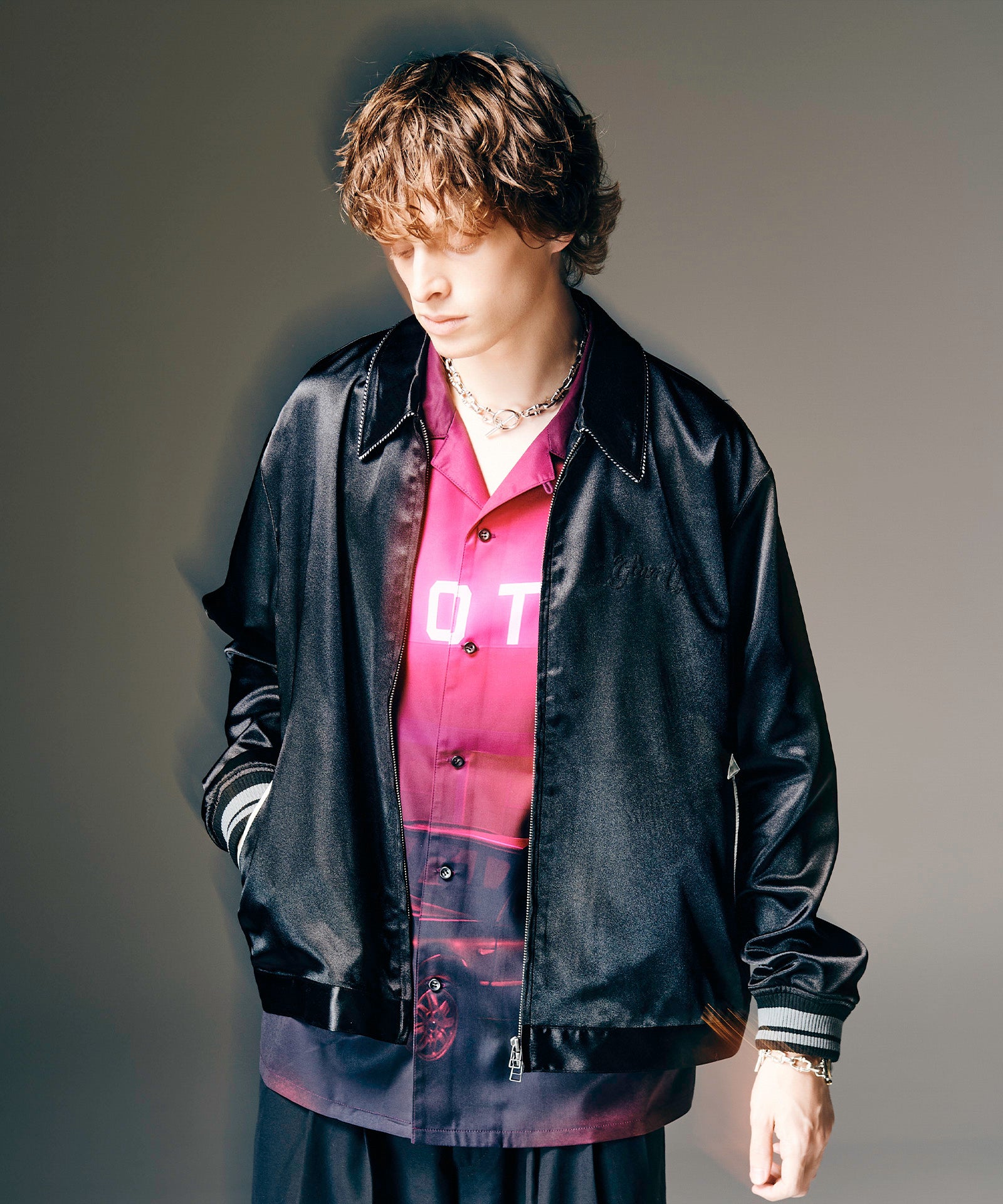 GB0126/JKT09 : Short Satin Jacket / ショートサテンジャケット