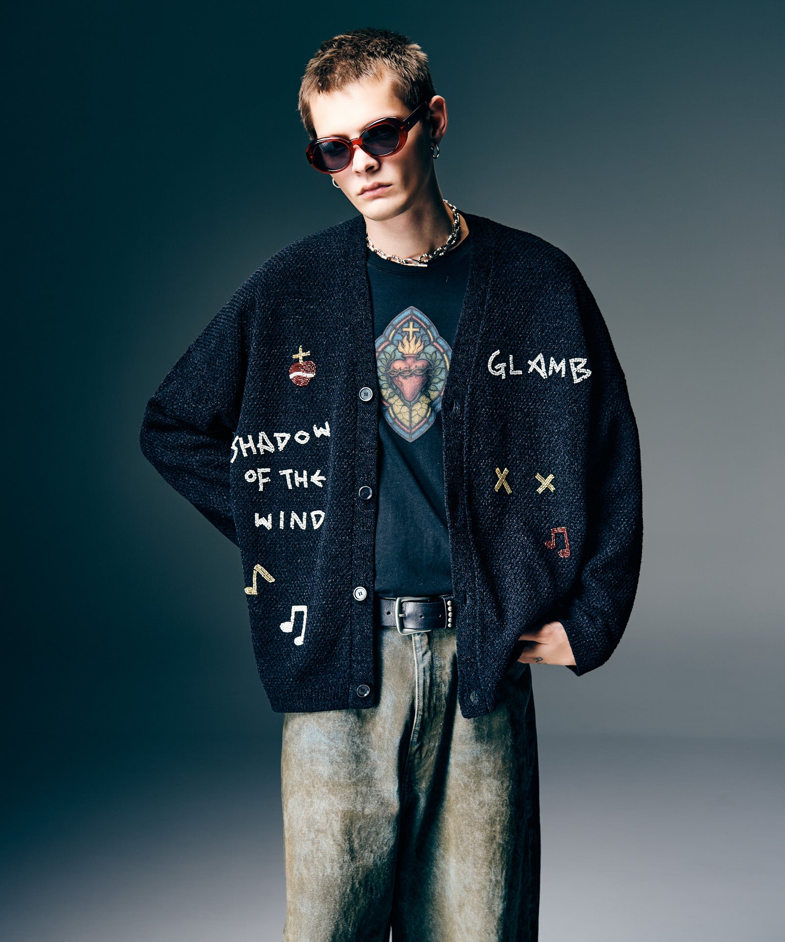 GB0126/KNT01 : Hand Beaded Cardigan / ハンドビーデッドカーディガン