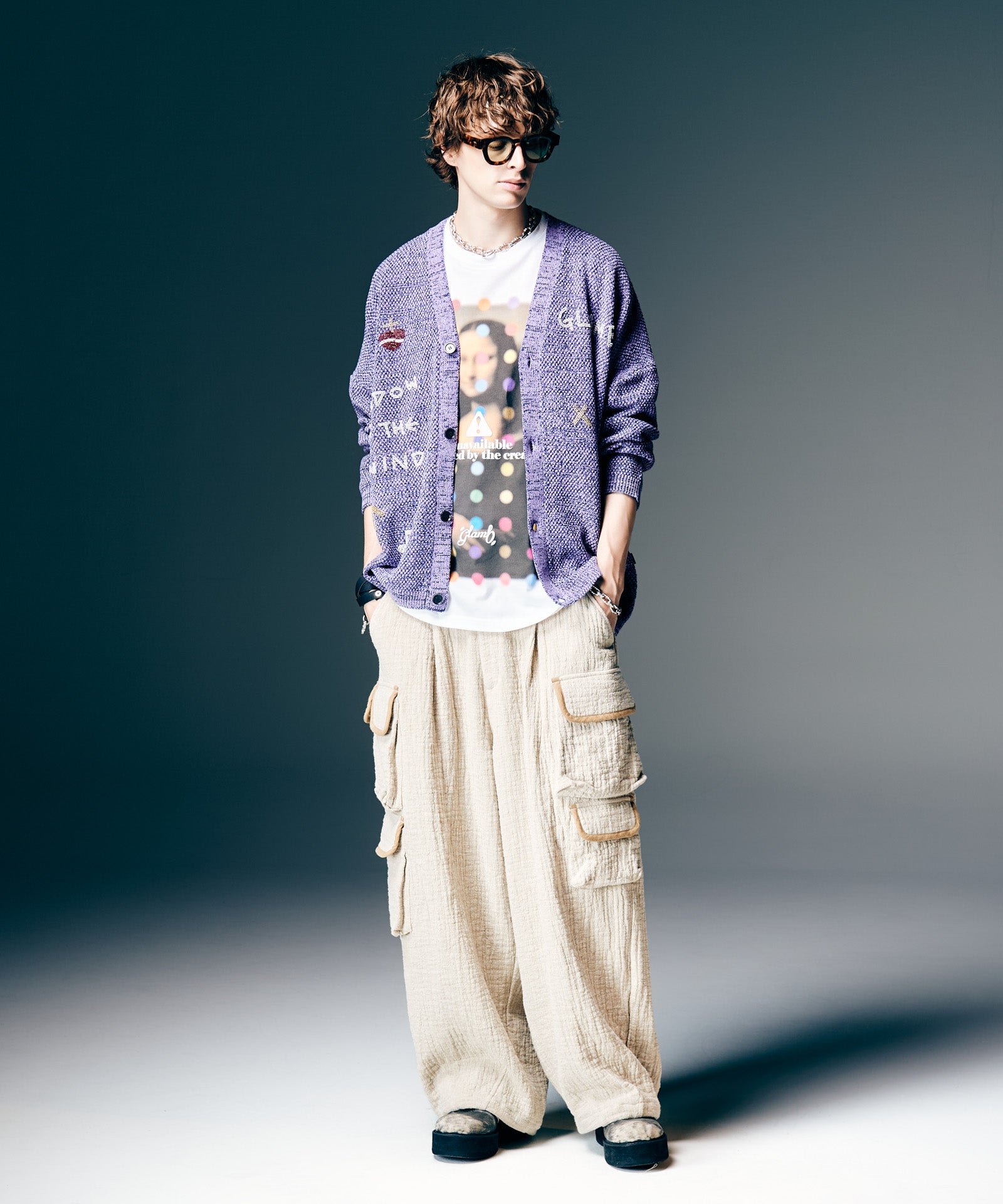 GB0126/KNT01 : Hand Beaded Cardigan / ハンドビーデッドカーディガン