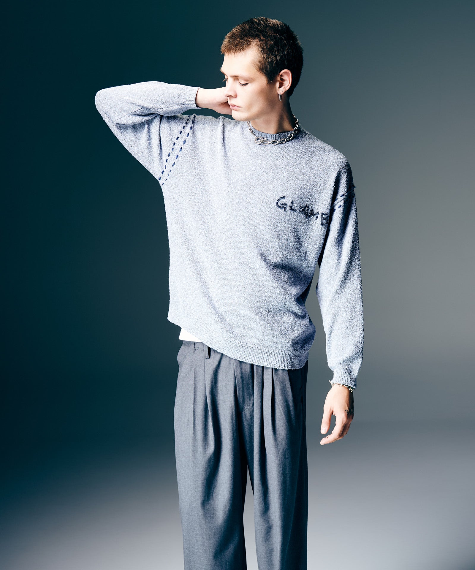 GB0126/KNT03 : Hand Beaded Logo Knit / ハンドビーデッドロゴニット