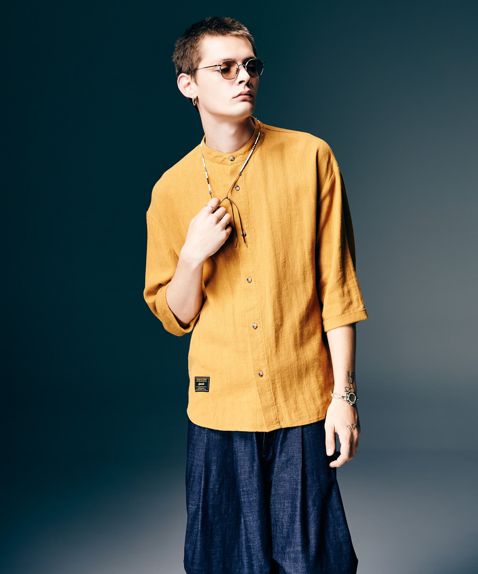GB0126/SH07 : Stand Collar Shirt / スタンドカラーシャツ – glamb
