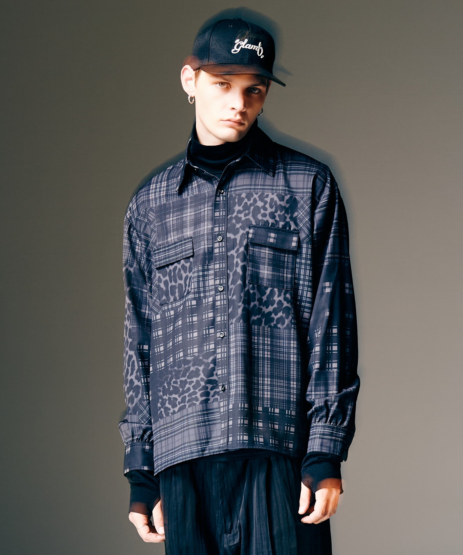 希少 VINCENT Jヴィンテージファブリックパッチワークシャツ GB0126/SH10 : Patchwork Print Shirt / パッチワークプリントシャツ