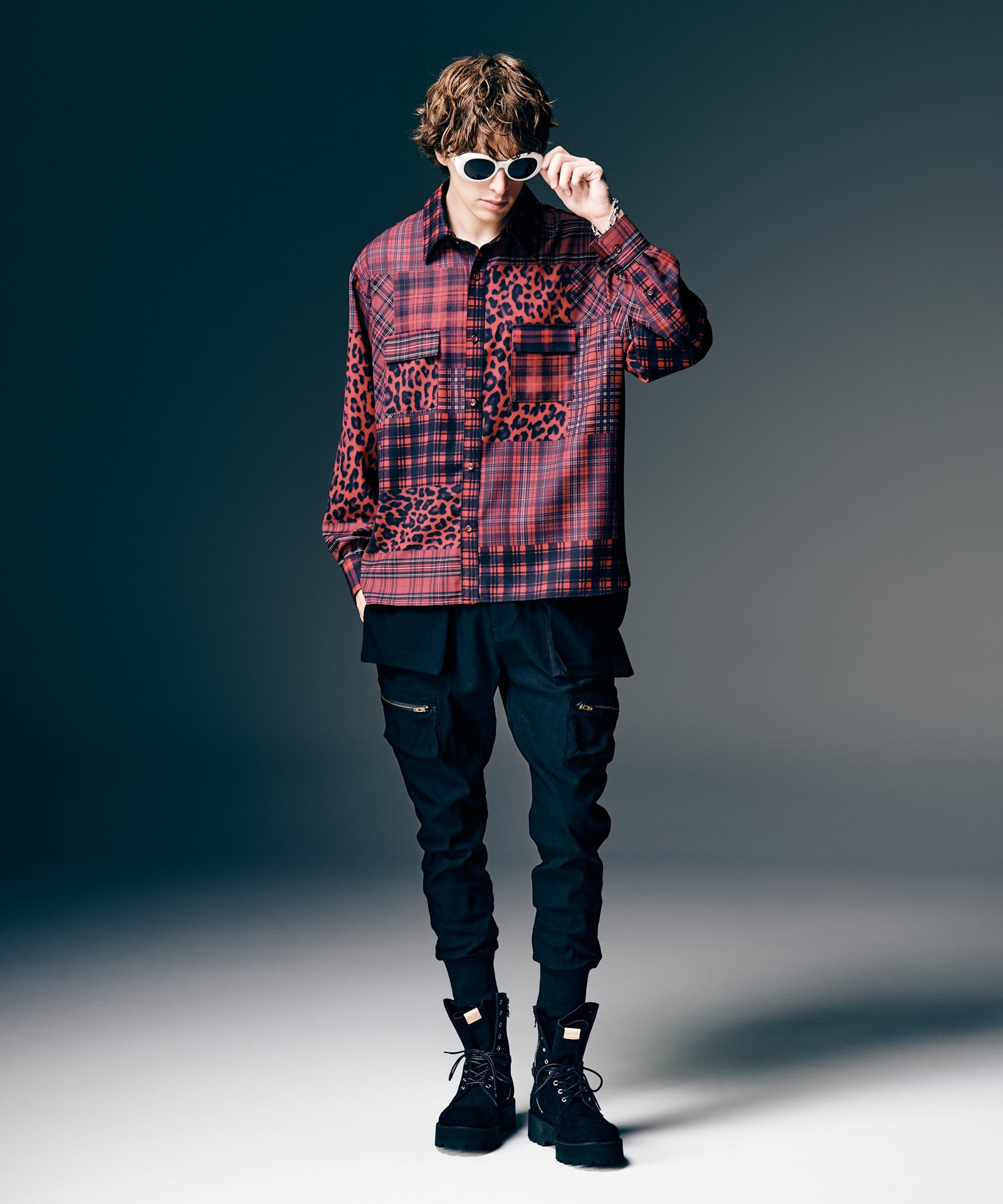 GB0126/SH10 : Patchwork Print Shirt / パッチワークプリントシャツ