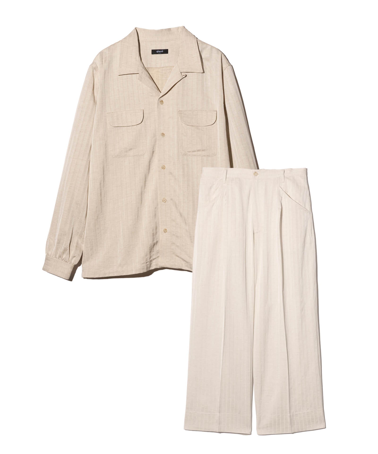 GB0126/ST04 : Stripe Jacquard Linen Shirt Set Up / ストライプ