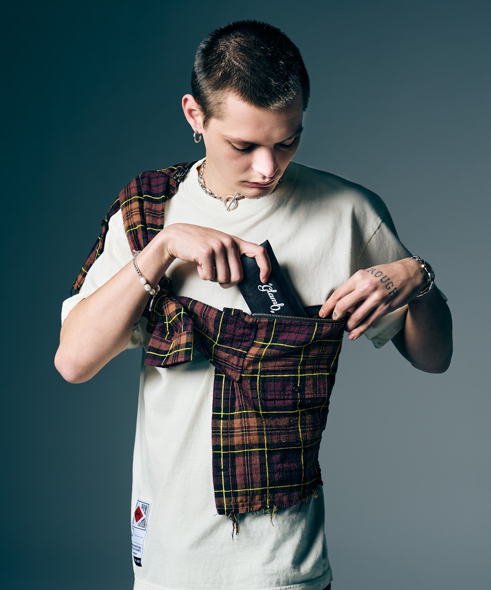 GB0226/AC06 : Check Shirt Bag / チェックシャツバッグ | glamb