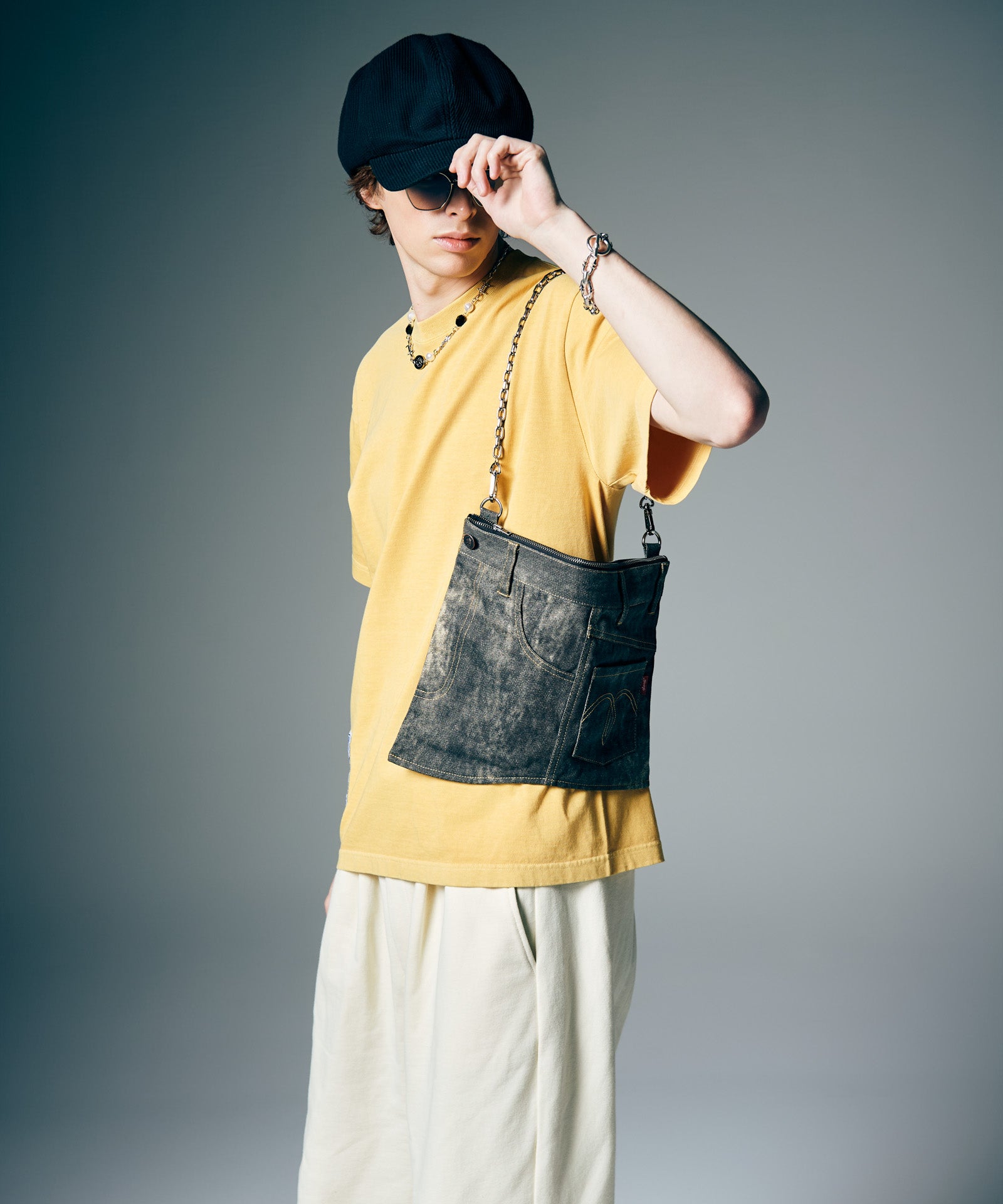 GB0226/AC07 : Aged Denim Bag / エイジドデニムバッグ | glamb Online