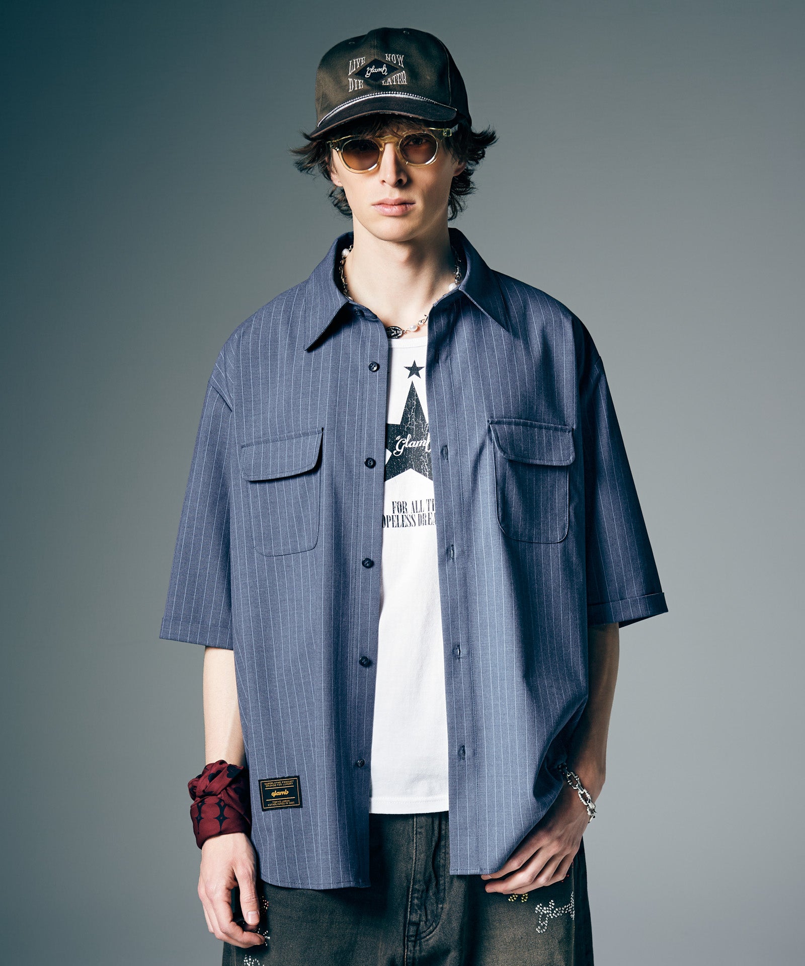GB0226/AC10 : Skull Heart Bandana / スカルハートバンダナ | glamb