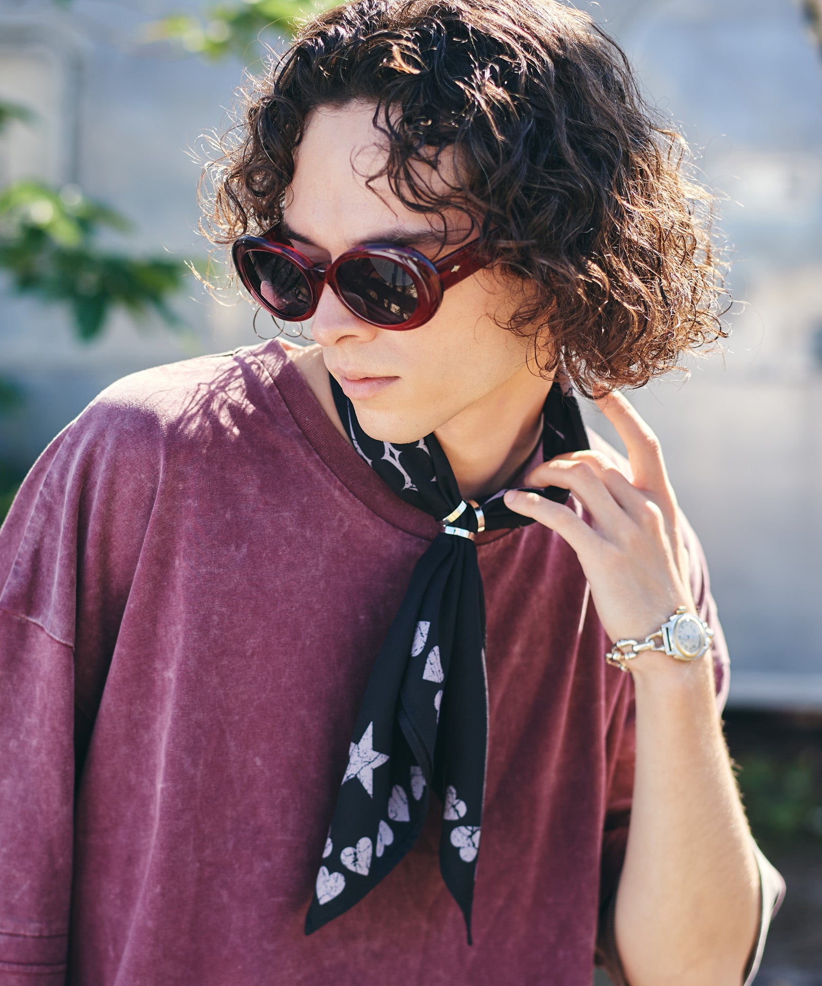 GB0226/AC10 : Skull Heart Bandana / スカルハートバンダナ | glamb
