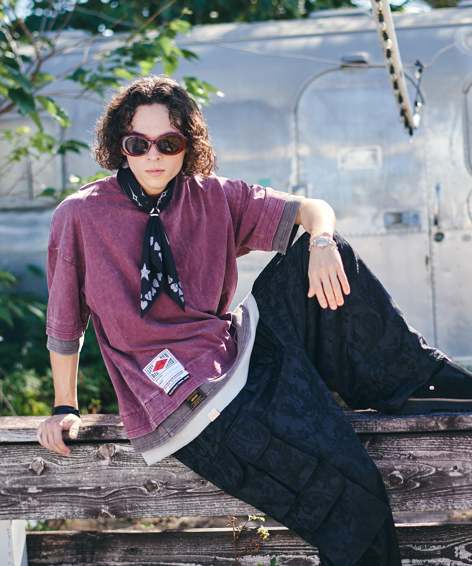 GB0226/AC10 : Skull Heart Bandana / スカルハートバンダナ | glamb