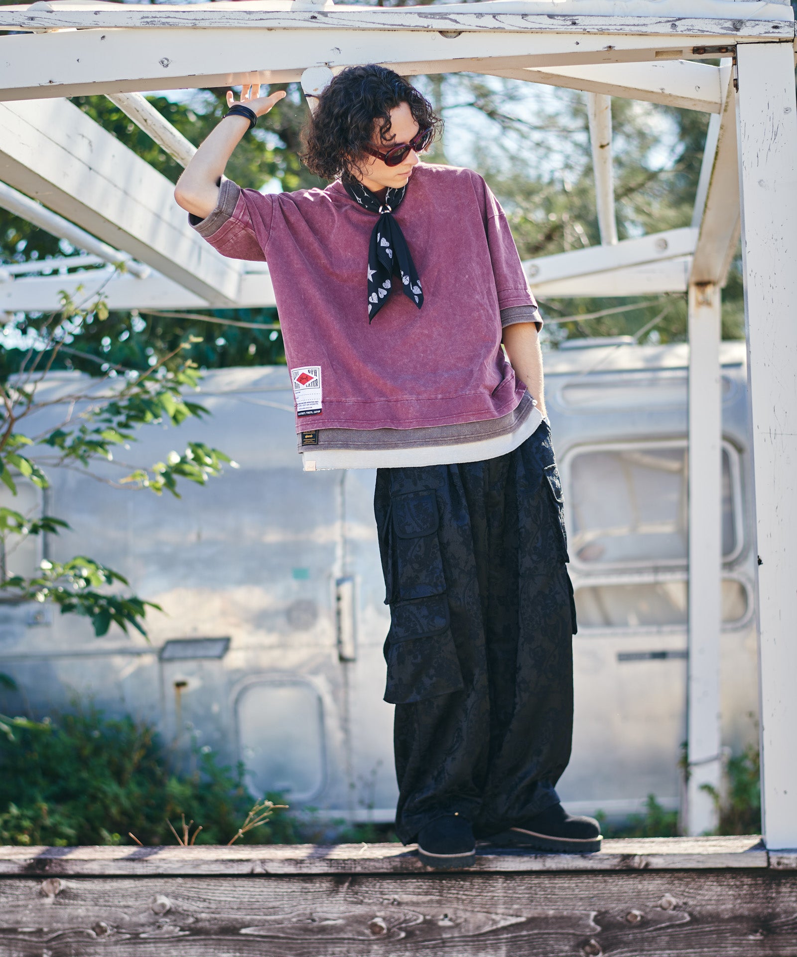 GB0226/AC10 : Skull Heart Bandana / スカルハートバンダナ | glamb