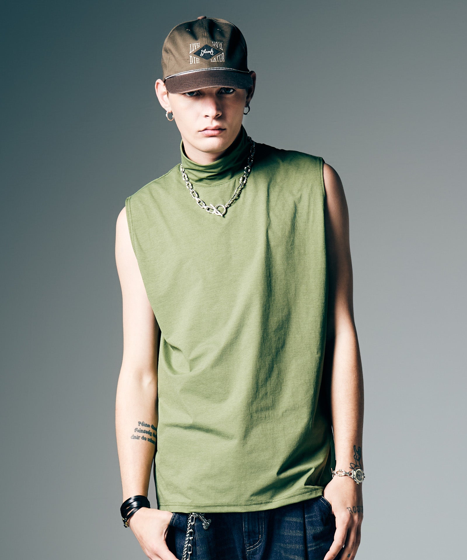 GB0226/CS26 : Tech High Neck Tank Top / テックメッシュネックタンク