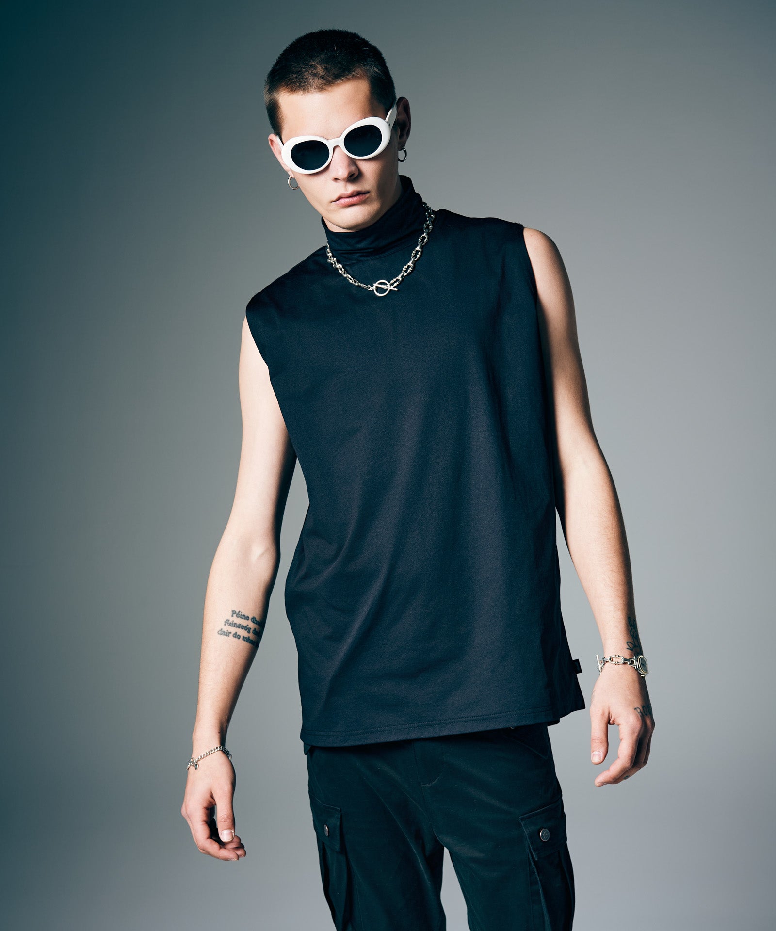 GB0226/CS26 : Tech High Neck Tank Top / テックメッシュネックタンク