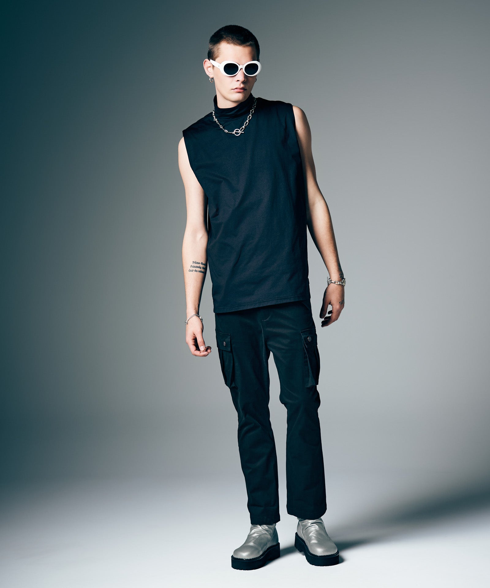 GB0226/CS26 : Tech High Neck Tank Top / テックメッシュネックタンク