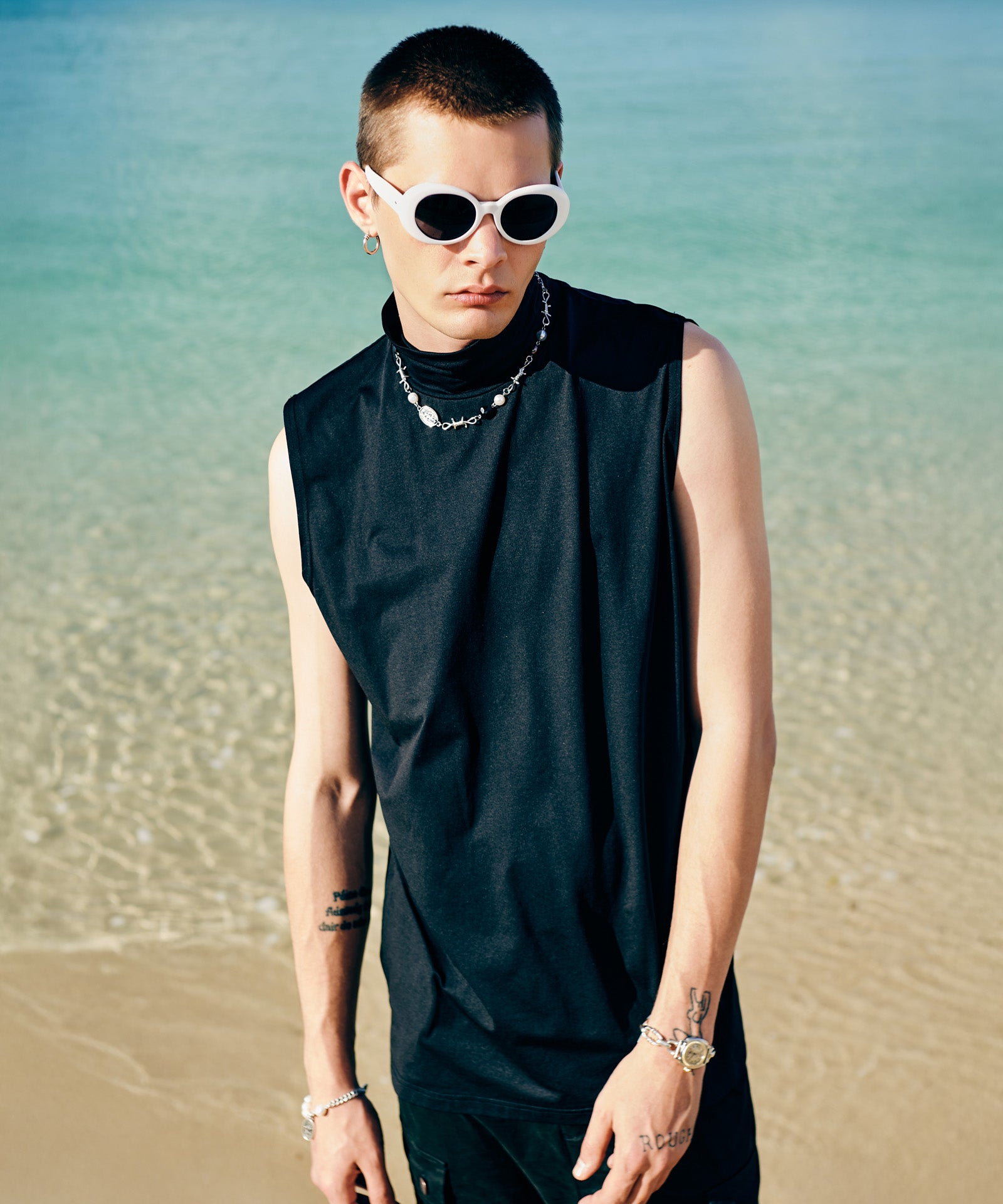 Tech High Neck Tank Top / テックメッシュネックタンクトップ