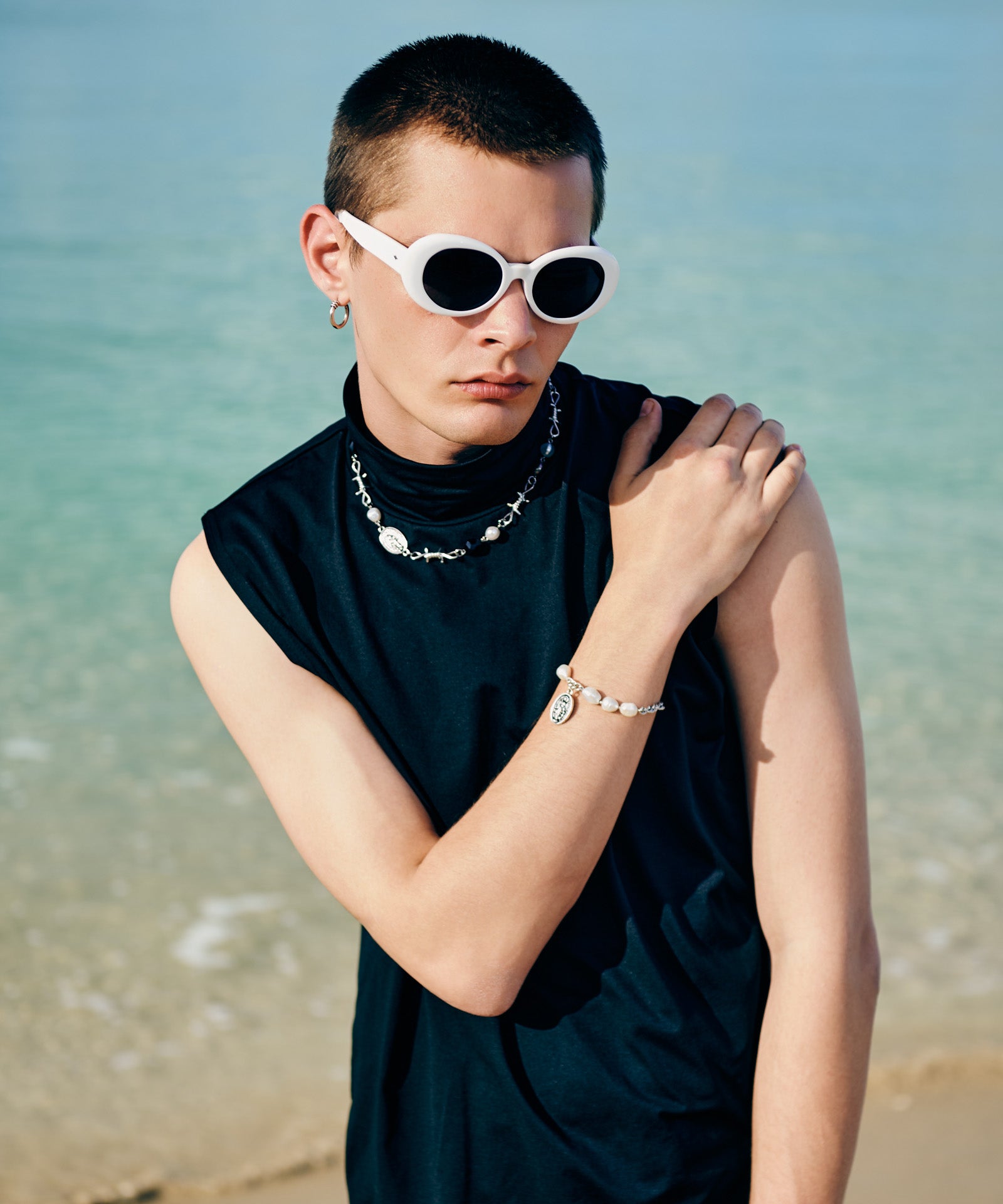 defend your style タンクトップ GB0226/CS26 : Tech High Neck Tank Top / テックメッシュネックタンク