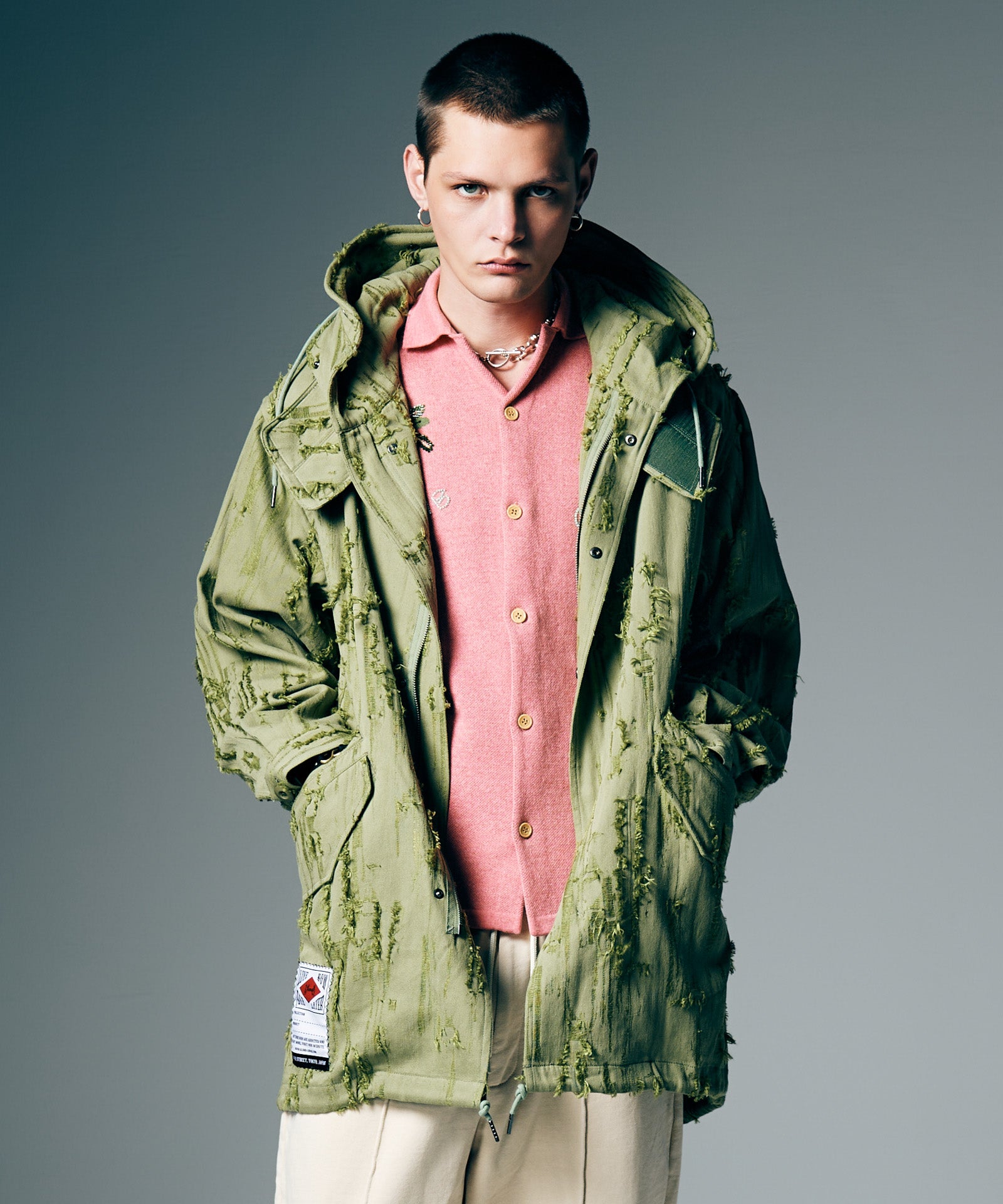 GB0226/JKT01 : High Neck Shirt Mods Coat / ハイネックシャツモッズ